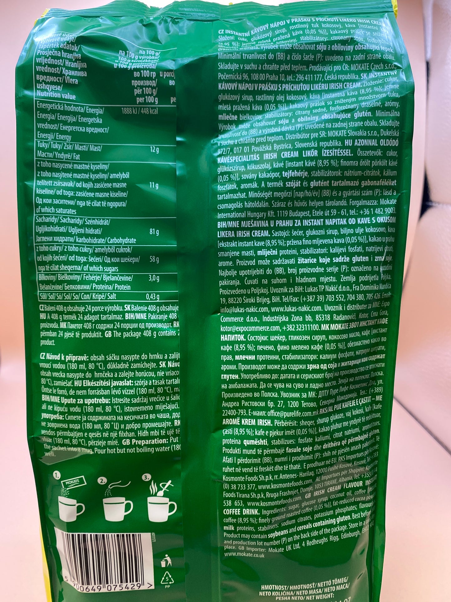 Mokate 3in1 Irish azonnal oldódó kávéspecialitás 408g