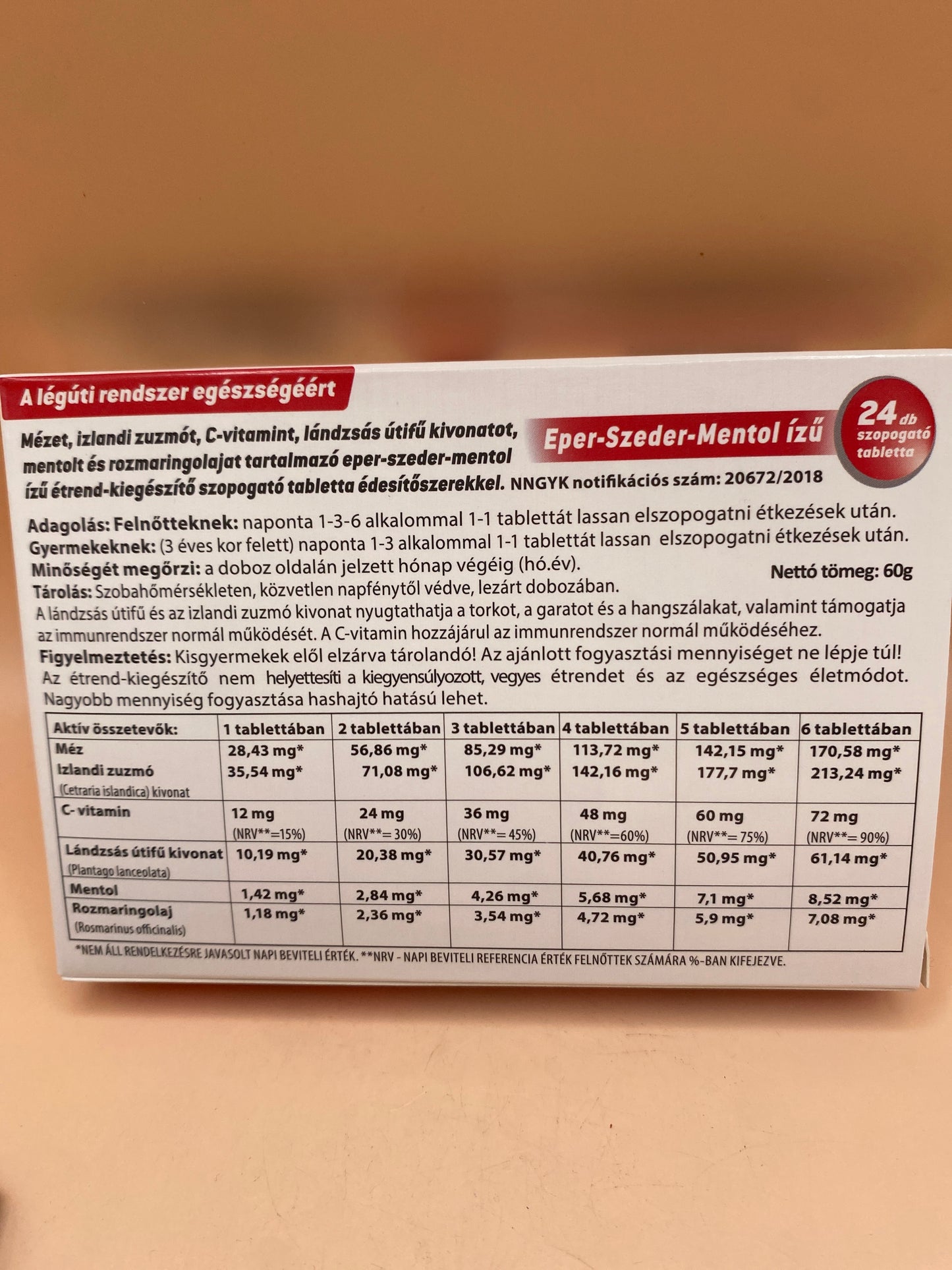 JutaSept Szopogató tabletta 24 darab Eper-szeder-mentol ízű