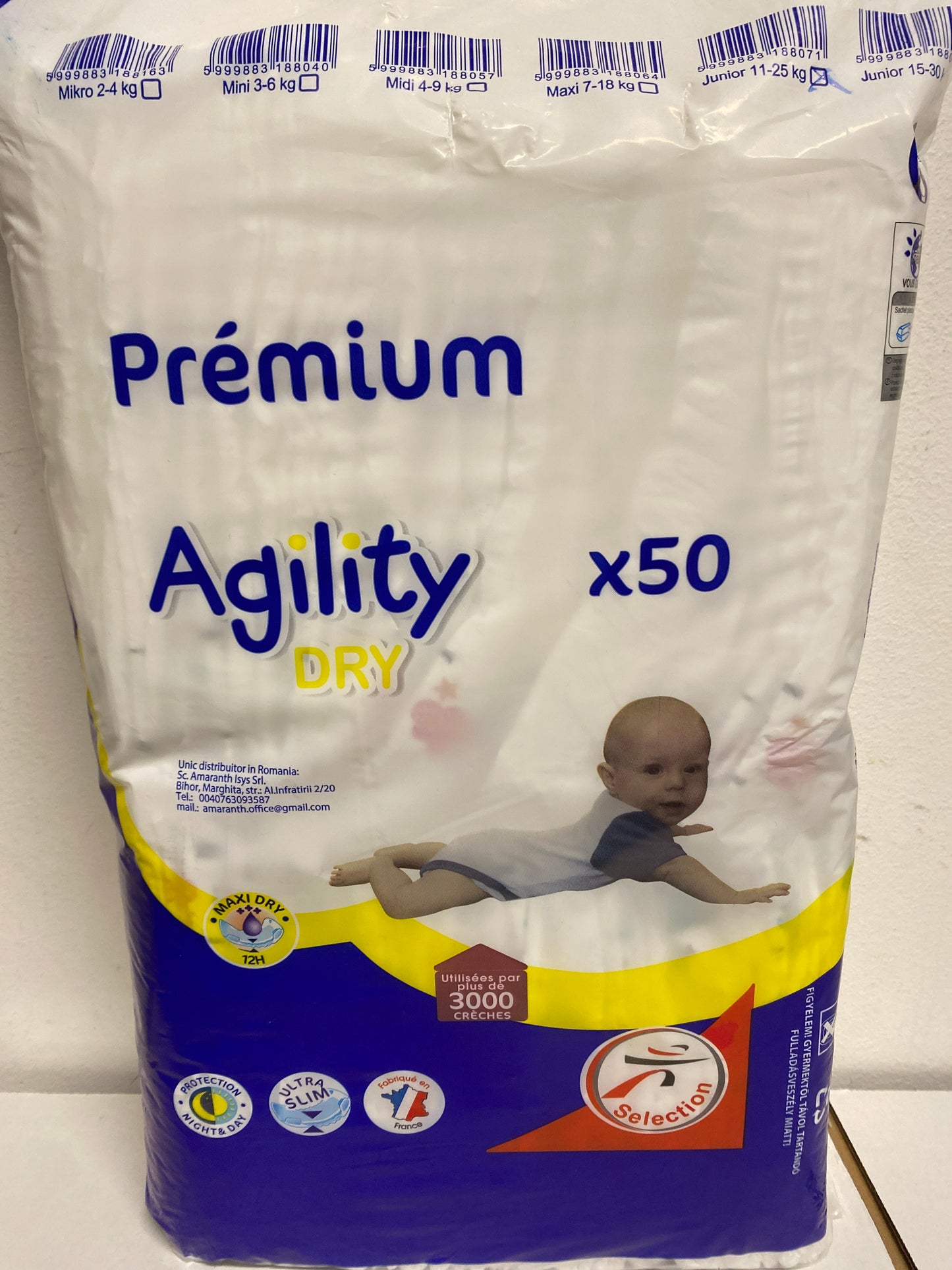 Agility Dry Prémium pelenka. Junior 11-25kg 50 darab