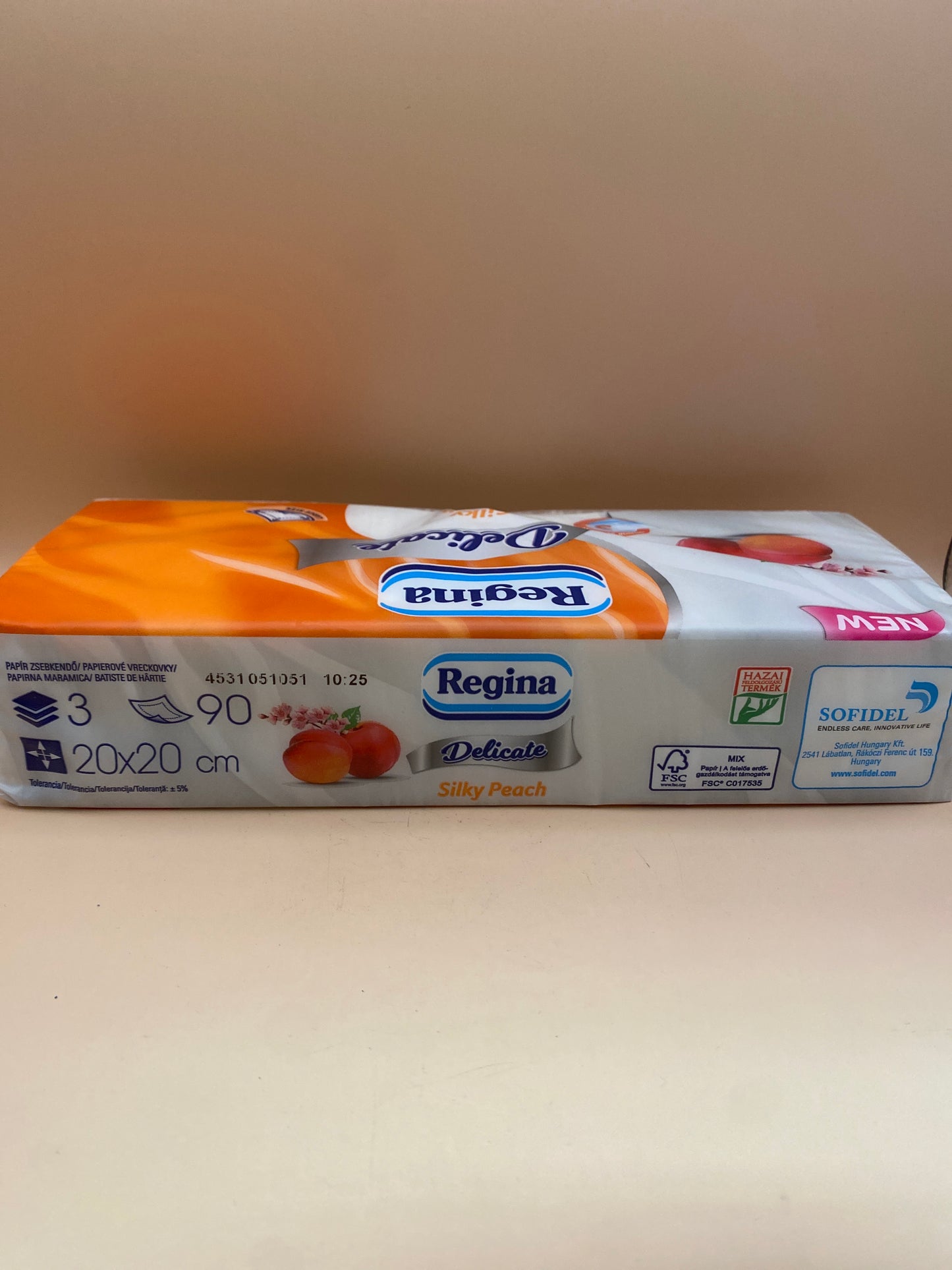 Regina Delicate papírzsebkendő Peach 3 rétegű 90 darab