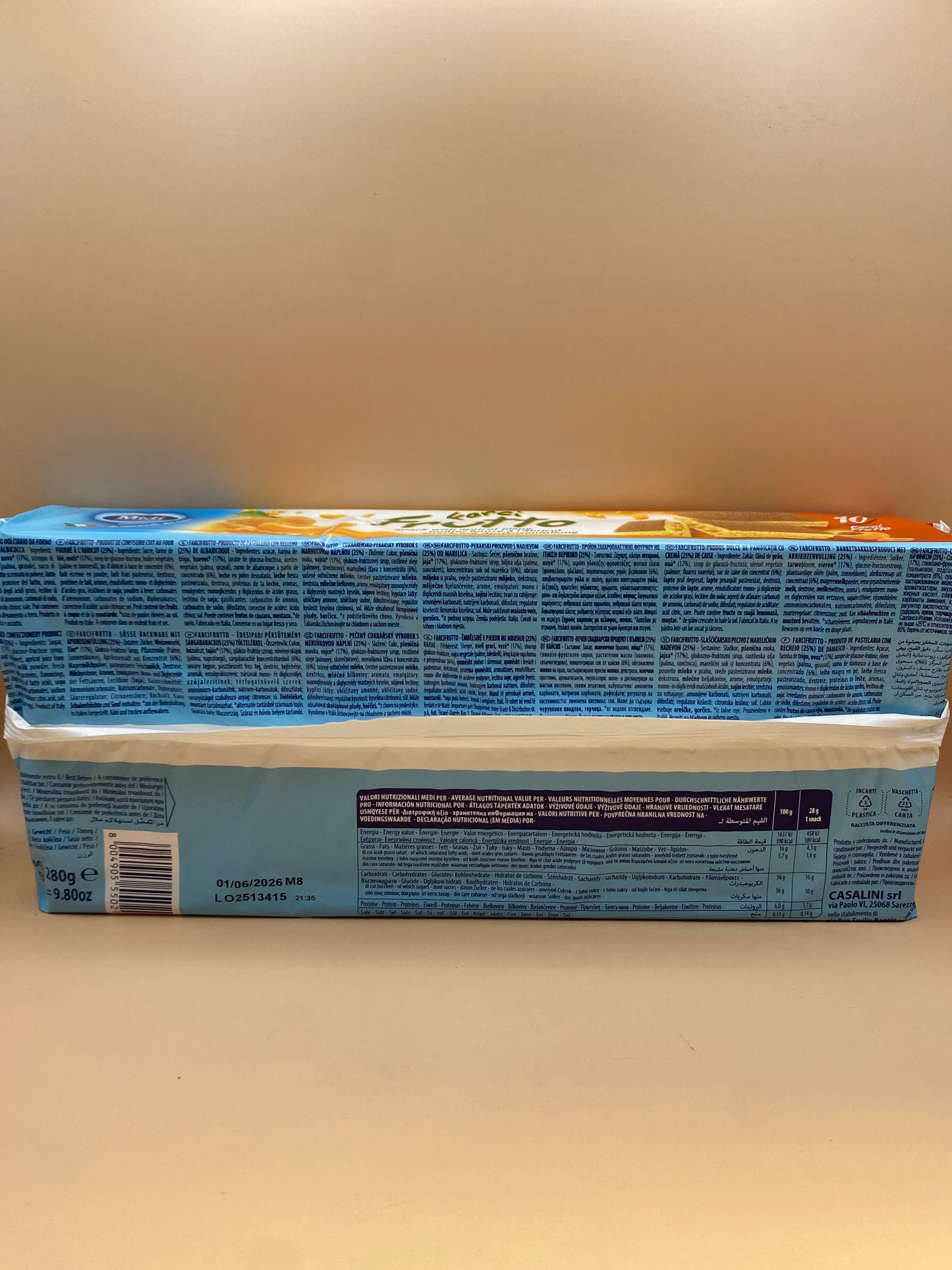 Midi piskóta Sárgabarackos töltelékkel 280g (10x28g)