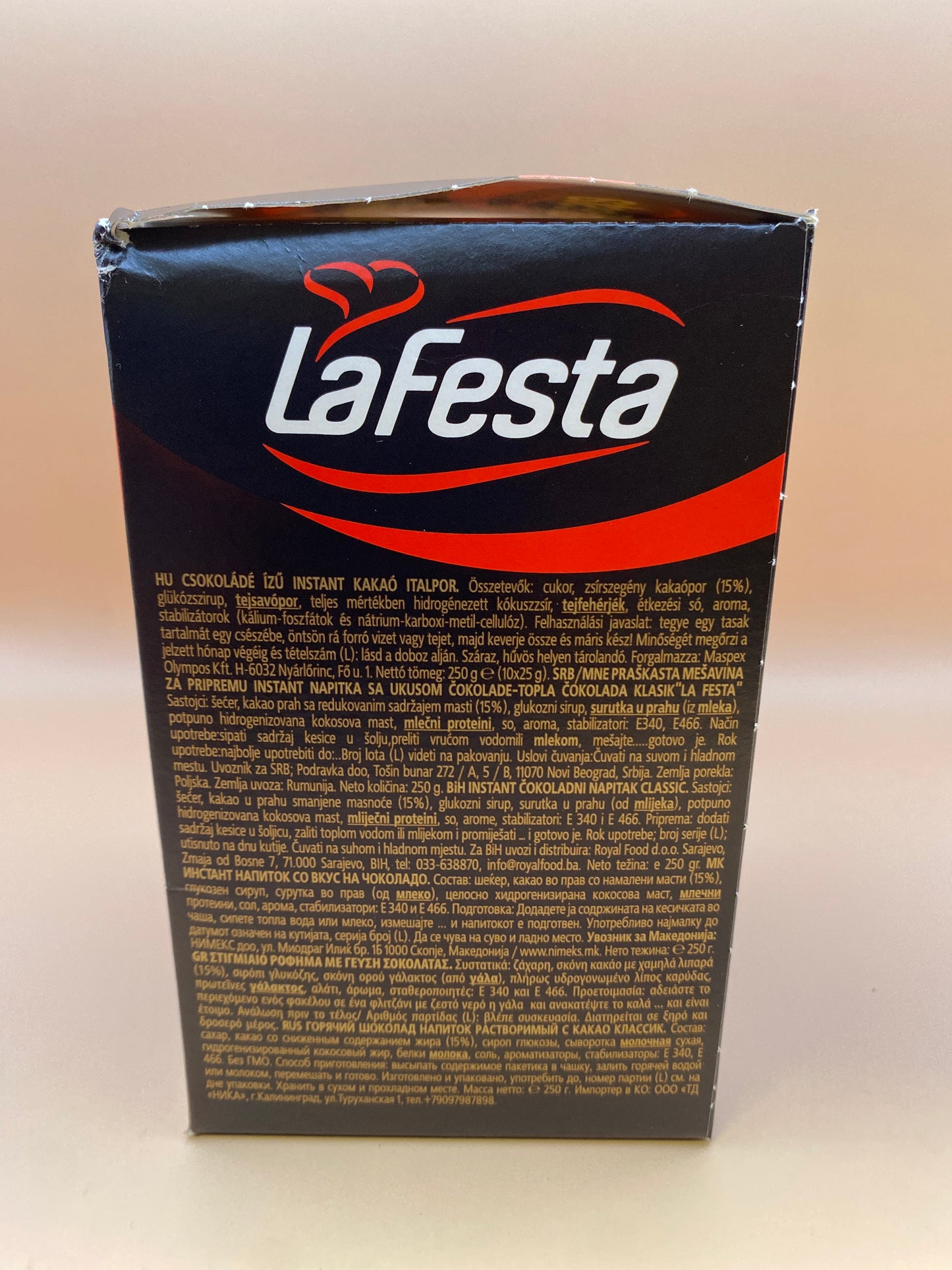 LaFesta csokoládé ízű instant kakaó italpor 10x25g