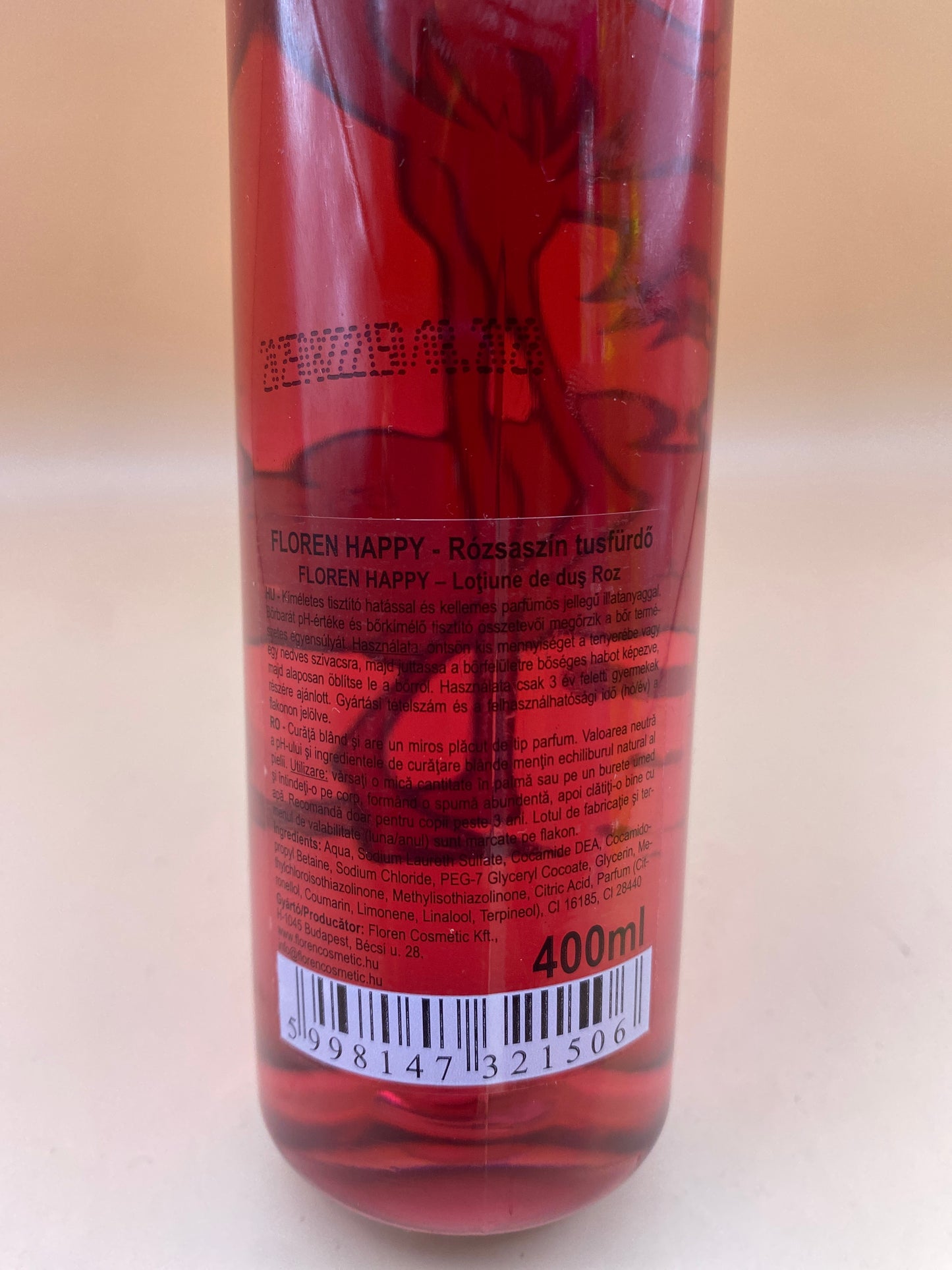 Floren Happy Rózsaszín tusfürdő 400 ml