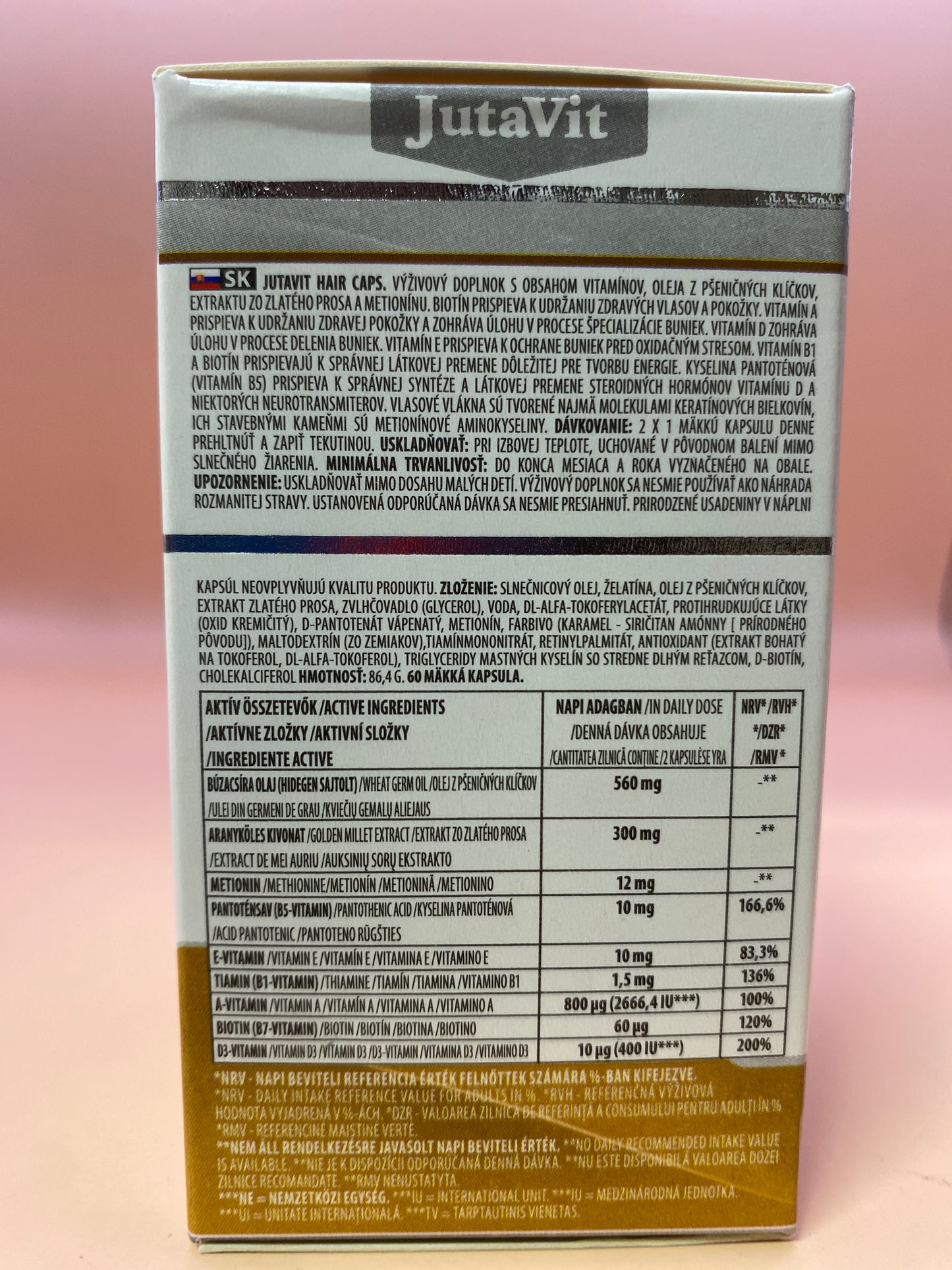 JutaVit Hair Caps plus Haj szépség vitamin 60 darab lágykapszula