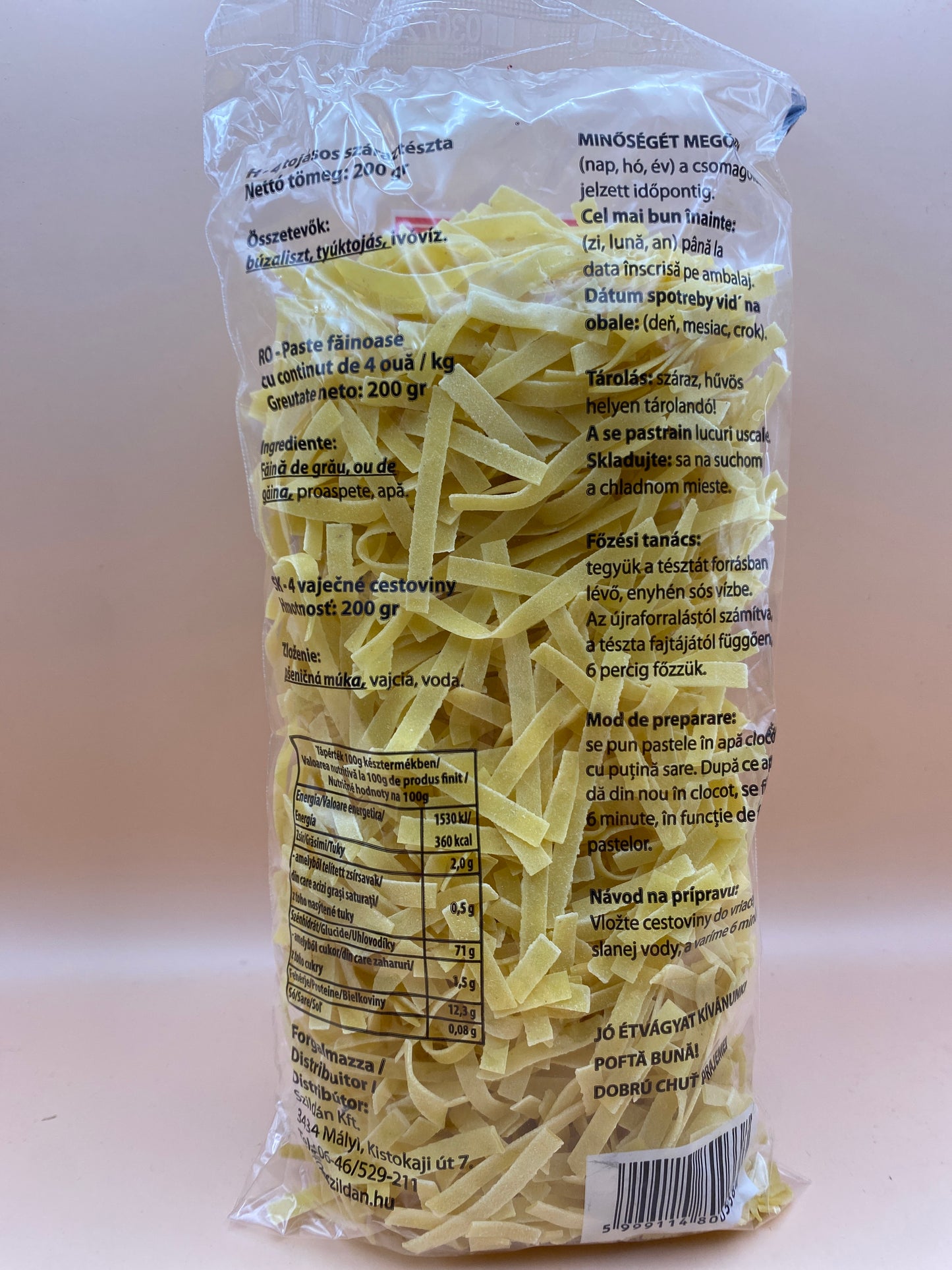 Királyi 4 tojásos száraztészta 200g Szélesmetélt