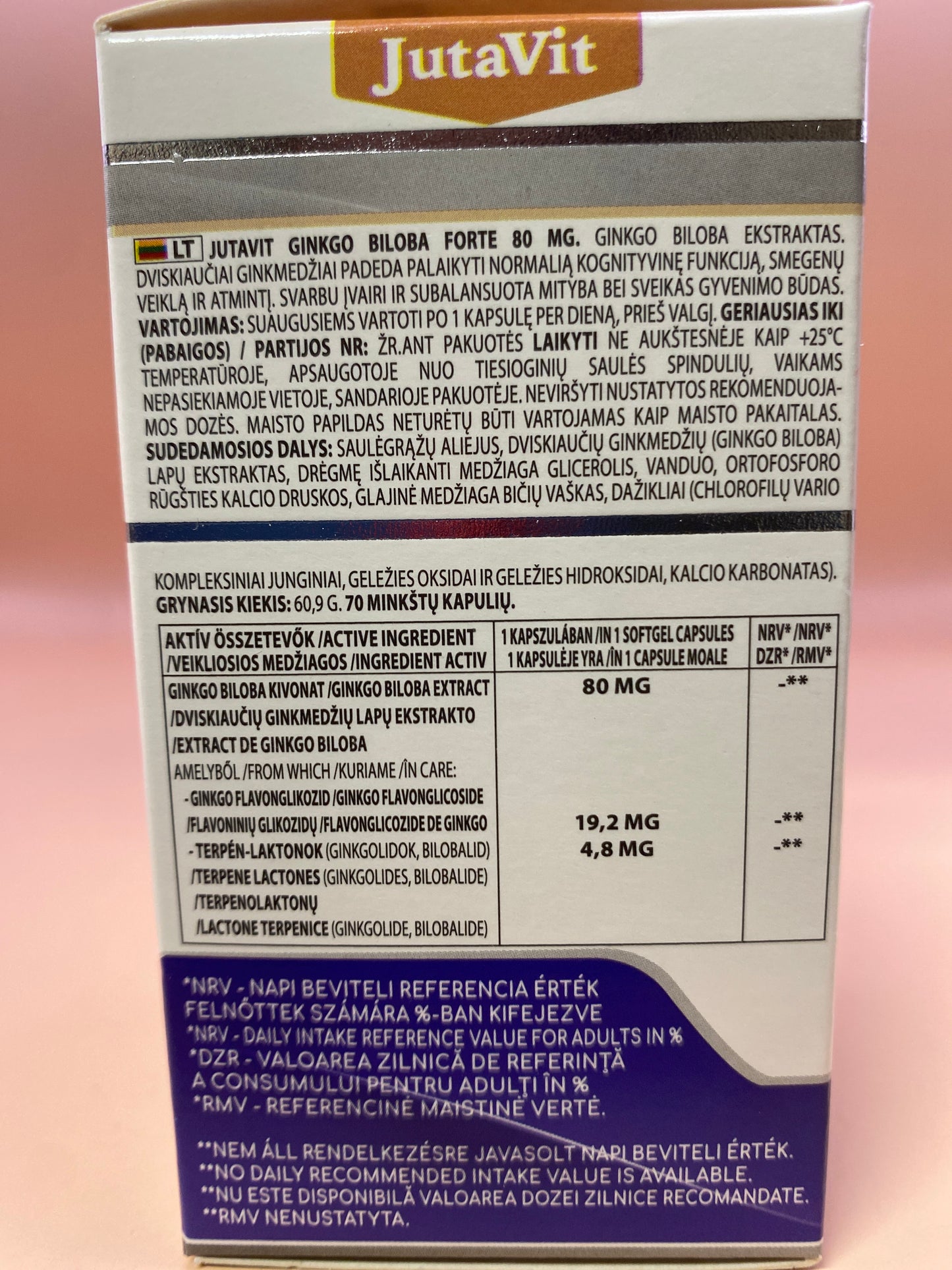 JutaVit Ginko Biloba Forte 80mg 70 darab lágyzselatin kapszula
