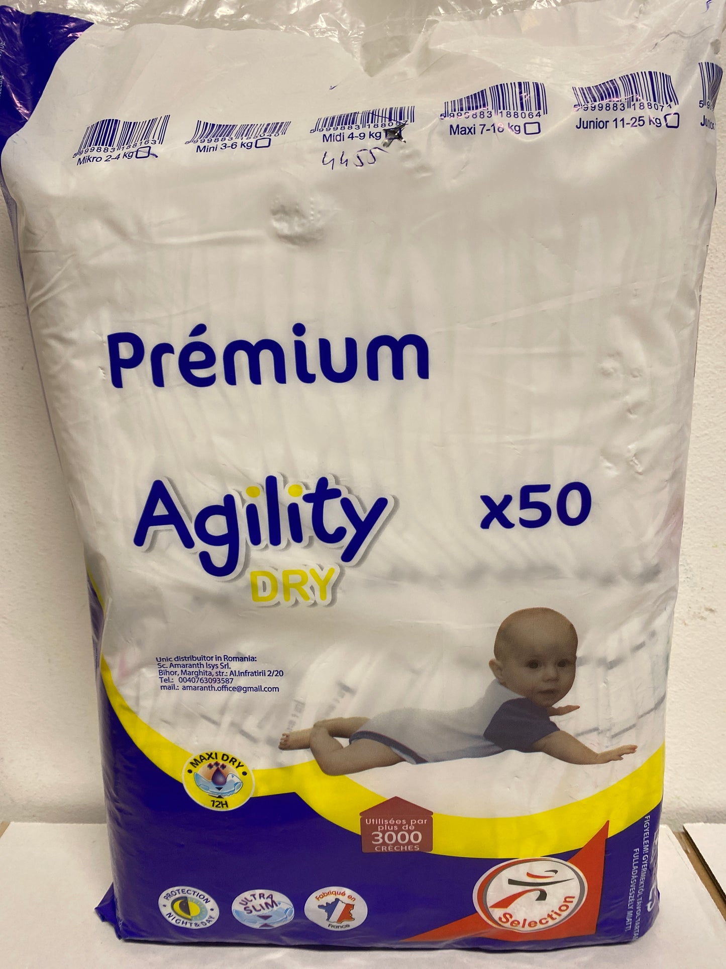 Agility Dry Prémium pelenka Midi 4-9kg 50 darab