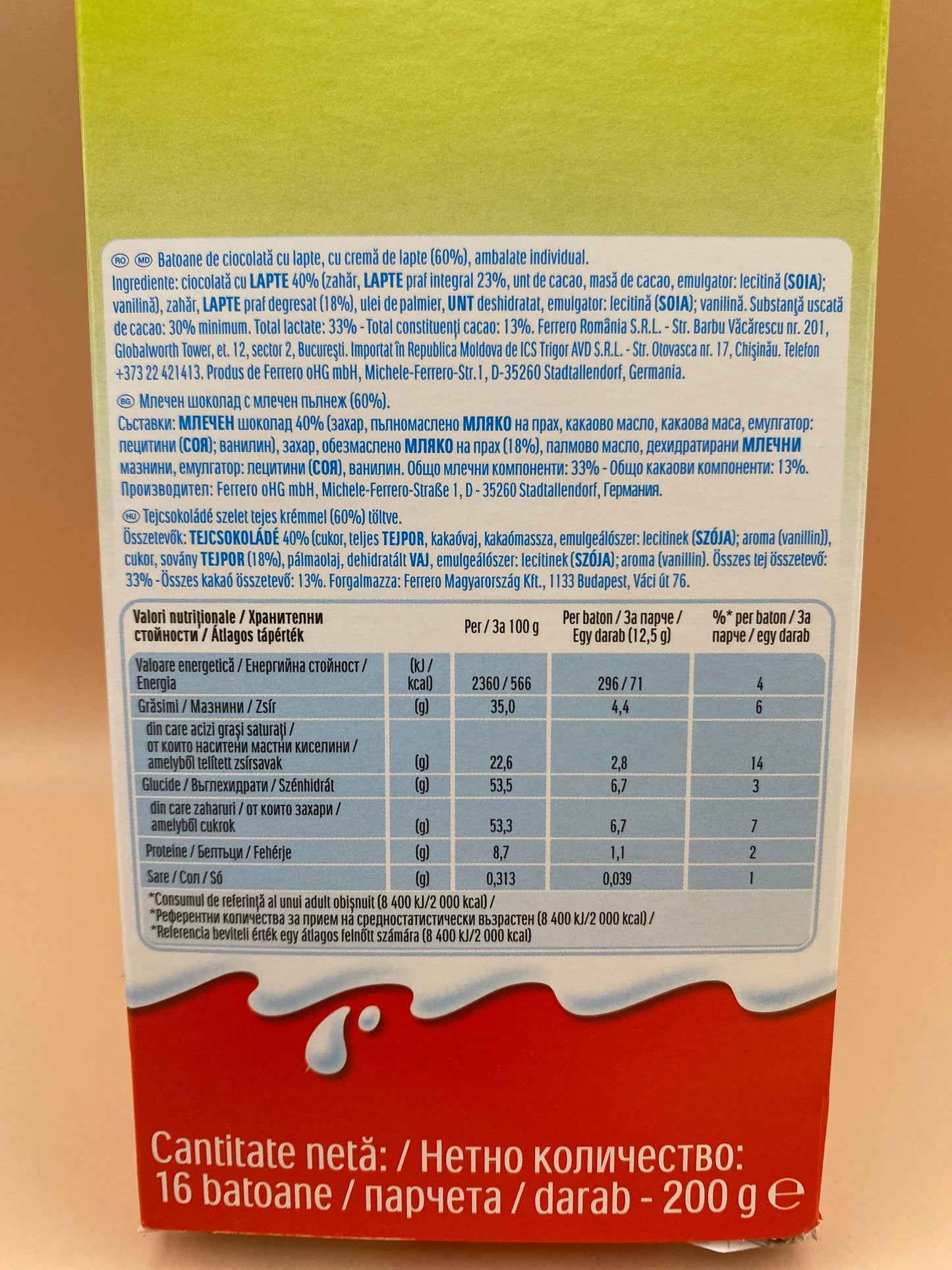 Kinder Chocolate 200g (16 darab)