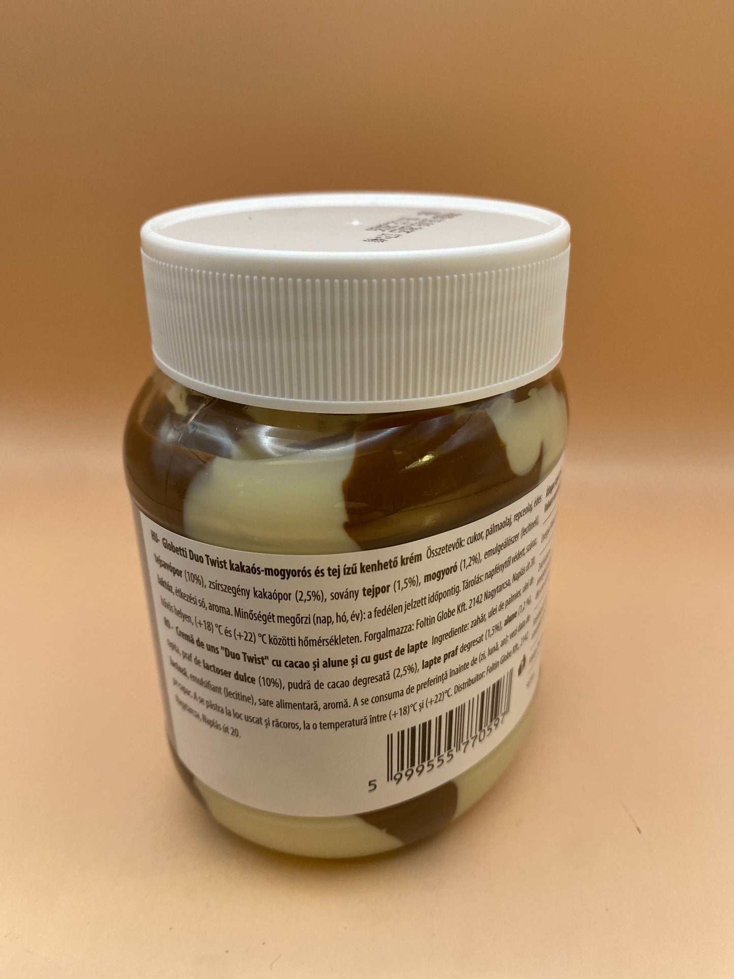 Globetti Duo Twist kakaós-mogyorós és tej ízű krém 350g
