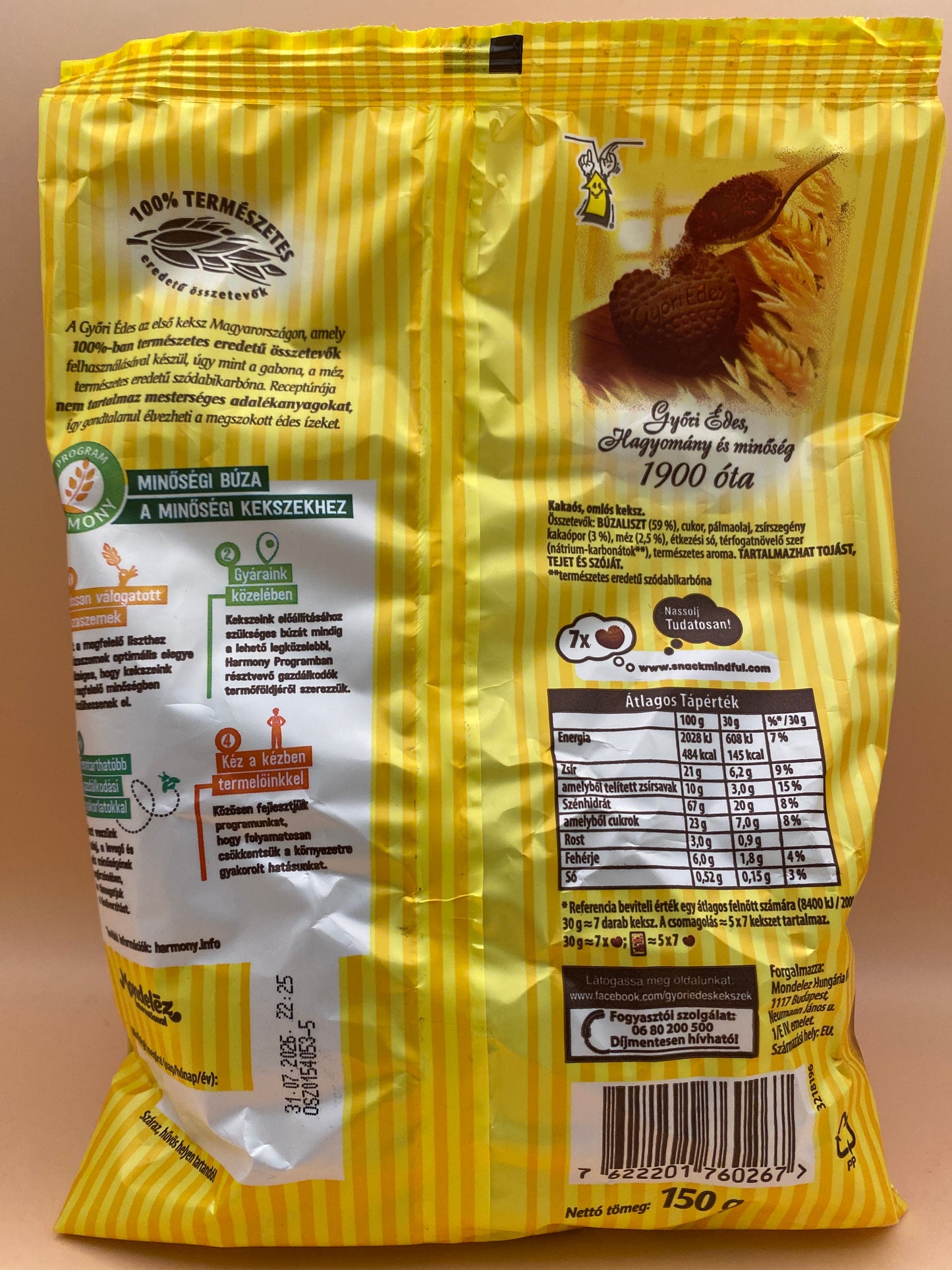 Győri édes omlós keksz 150g Kakaós