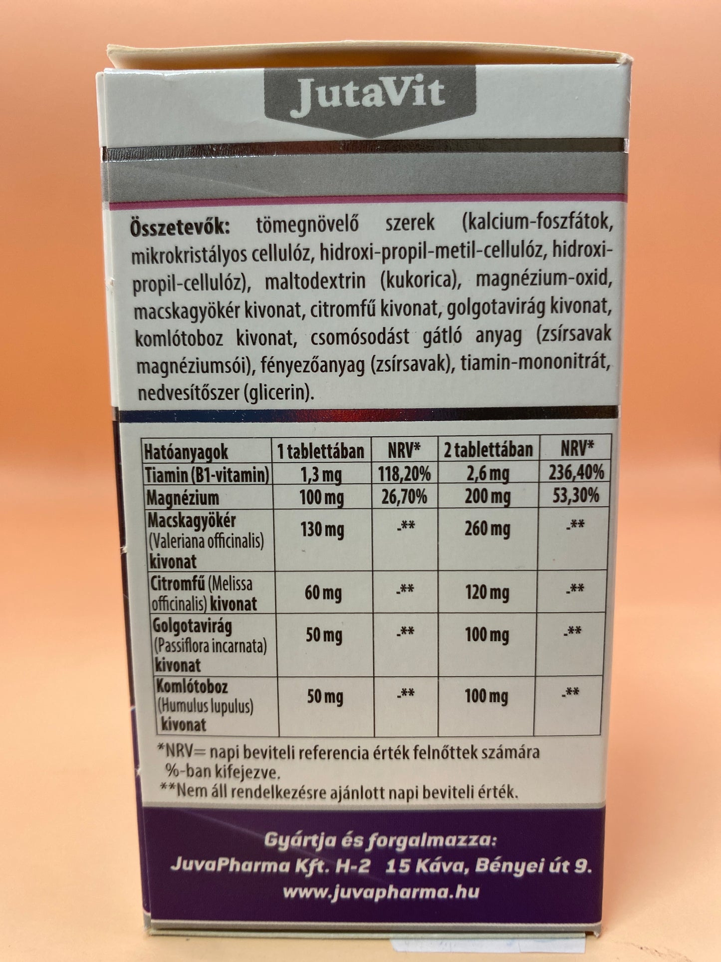 JutaVit Valeriana Harmony Night 70 darab filmtabletta