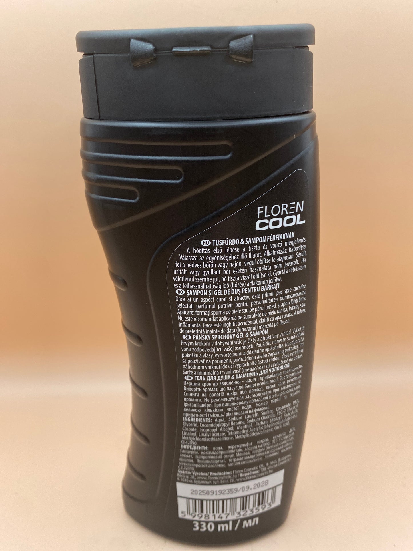 Floren Cool Tusfürdő és sampon férfiaknak mentollal 330 ml