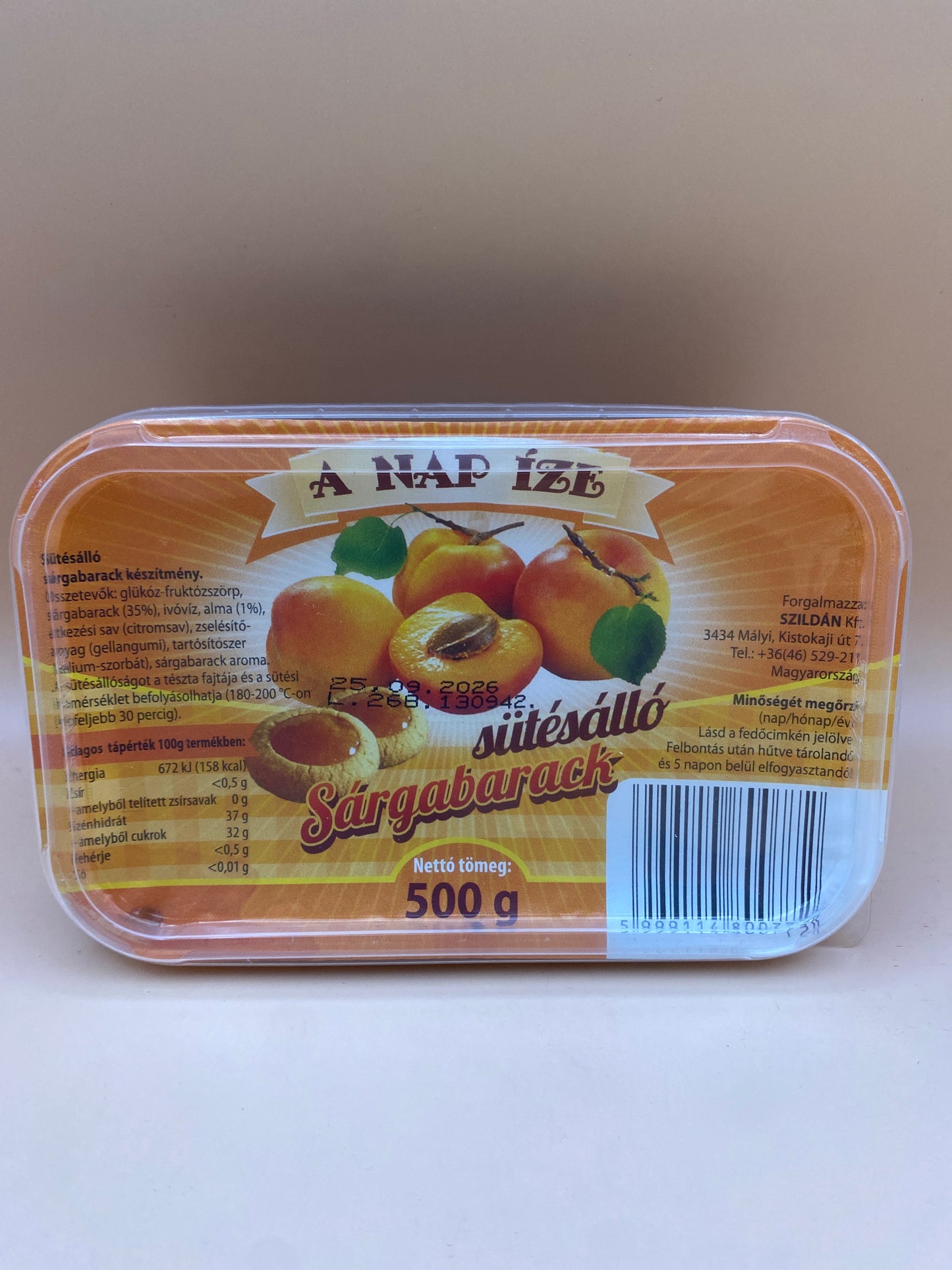 Nap íze Sütésálló sárgabarack készítmény 500g