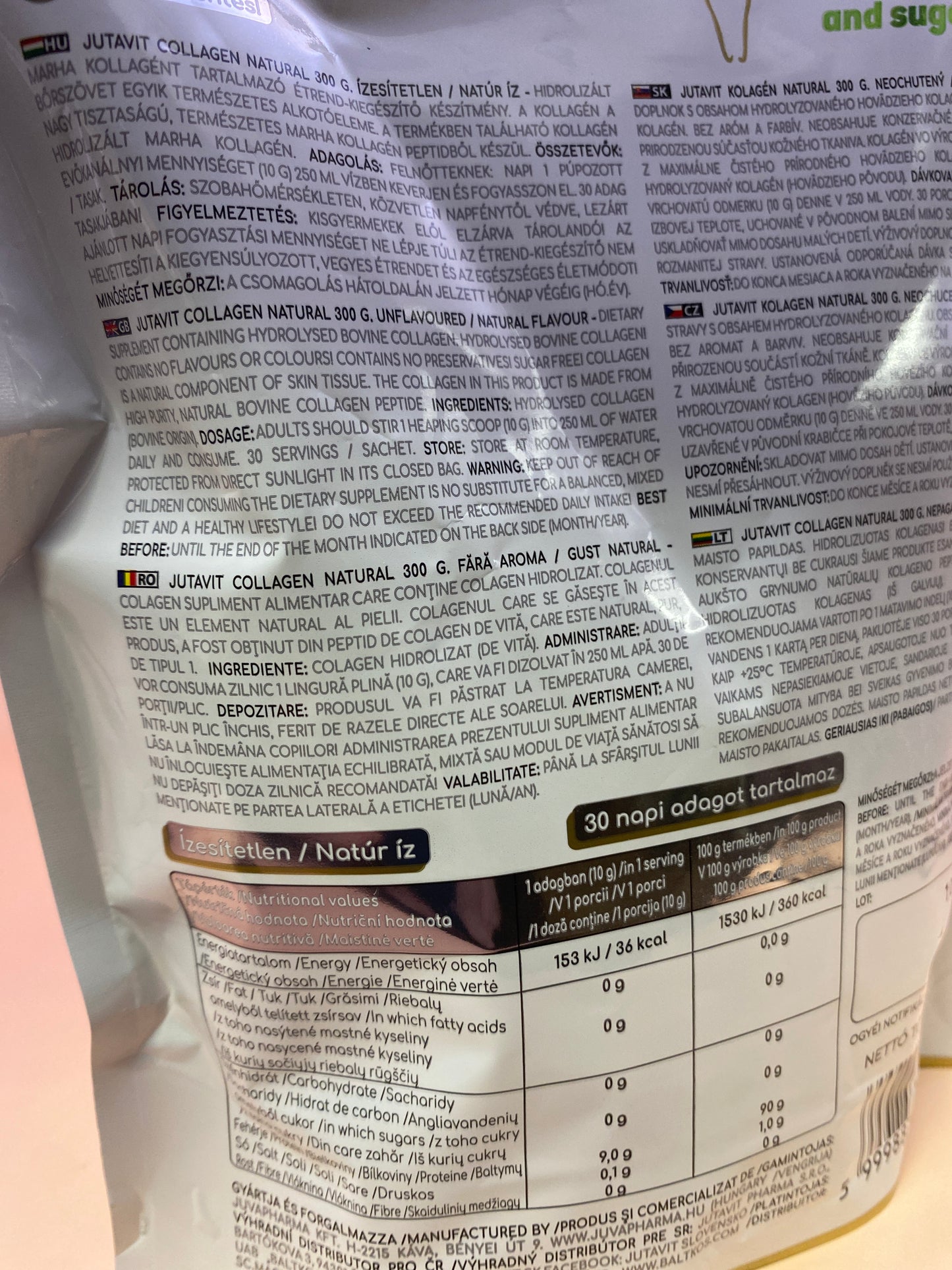 JutaVit Collagen Natural 300g Natúr íz