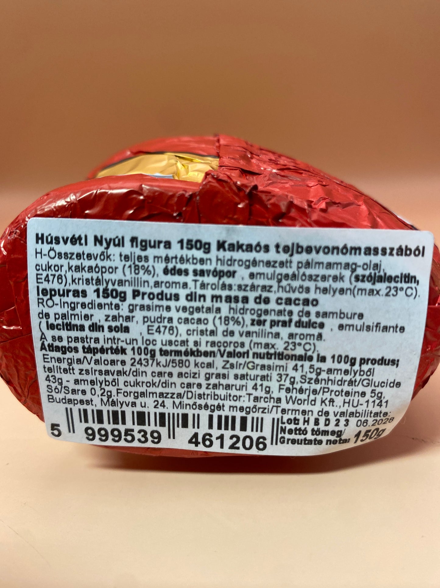 Nicole Húsvéti nyúl figura 150g Kakaós tejbevonómasszából
