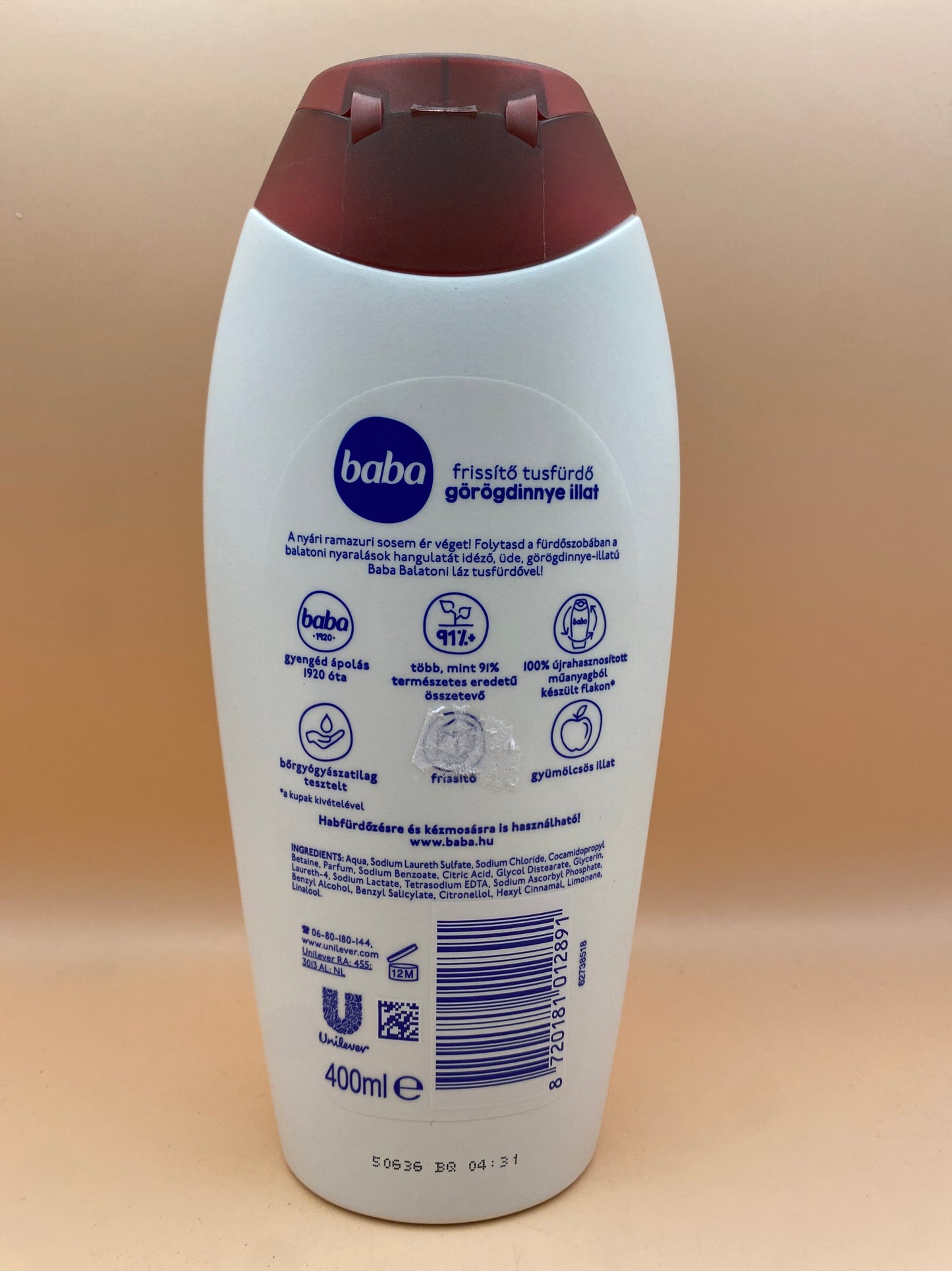 Baba Balatoni láz Frissítő tusfürdő 400 ml Görögdinnye illat