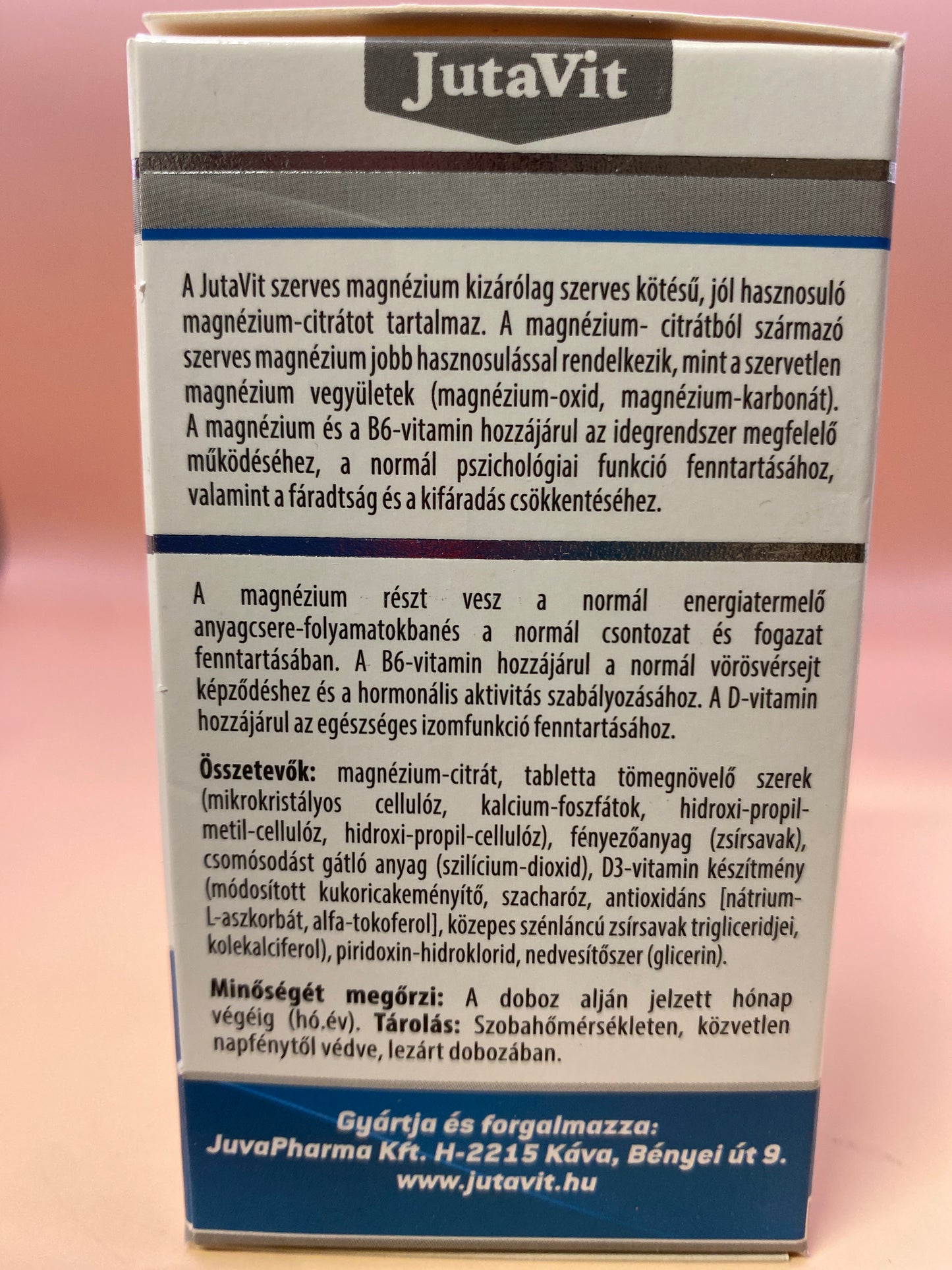 JutaVit Szerves Magnézium + B6 + D3 70 darab filmtabletta