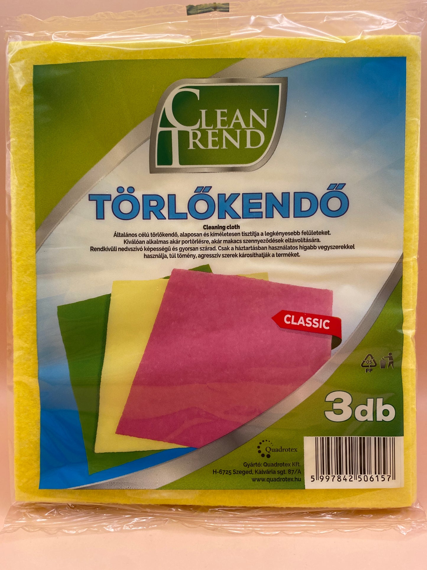 Clean Trend Törlőkendő 3 darab