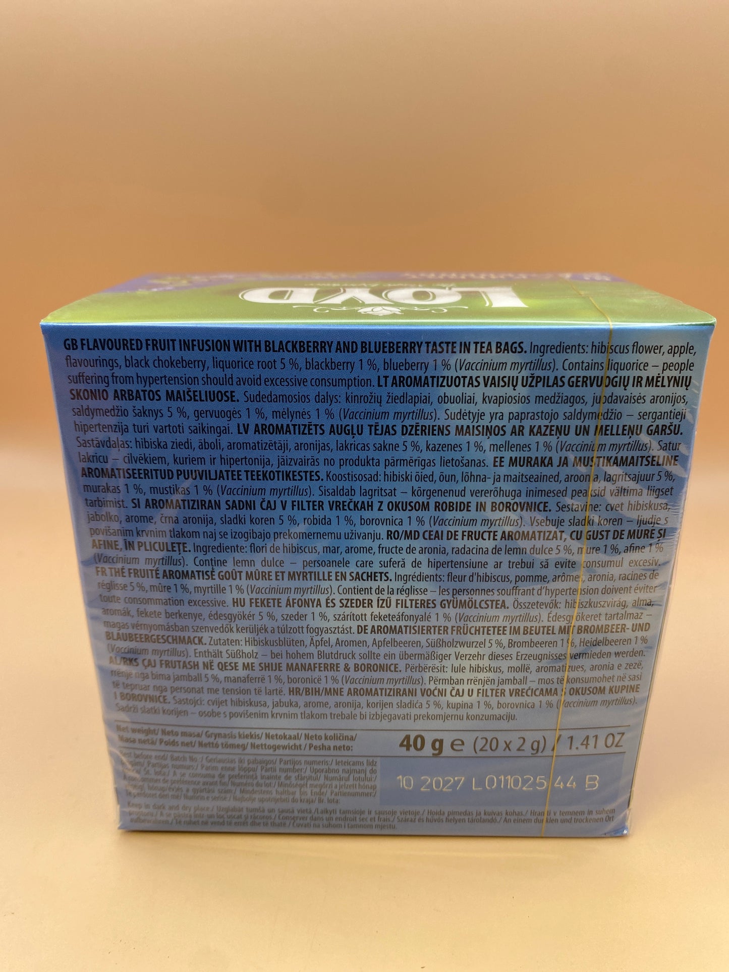 Loyd filteres gyümölcstea áfonya és szeder ízű 40g (20x2g)