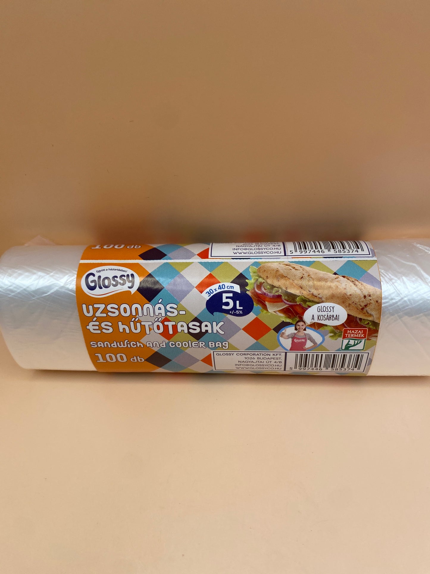 Glossy Uzsonnás és hűtőtasak 5 literes 100 darab