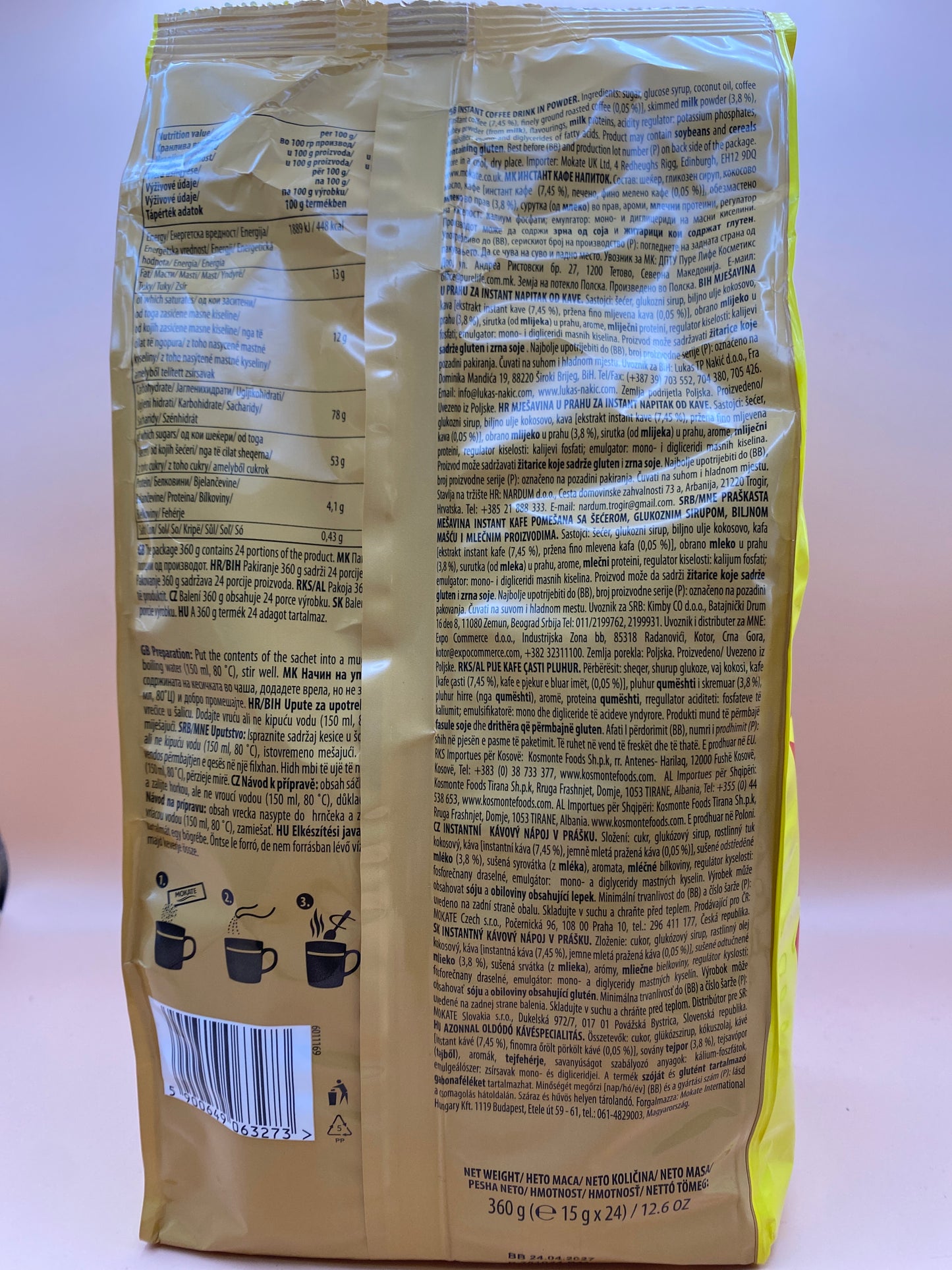 Mokate 3in1 Latte azonnal oldódó kávéspecialitás 360g