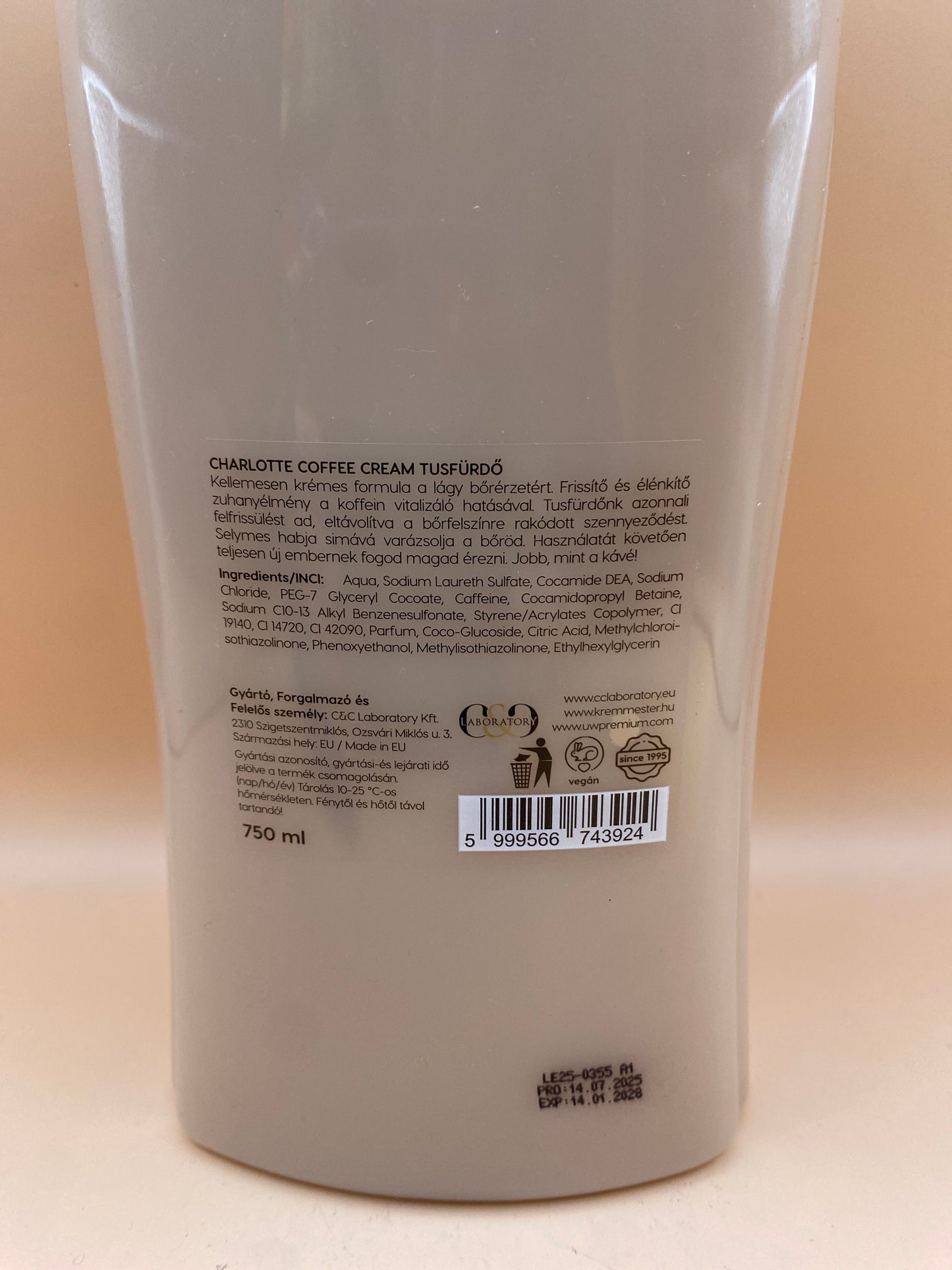 Charlotte Tusfürdő 750 ml Koffeinnel gazdagítva