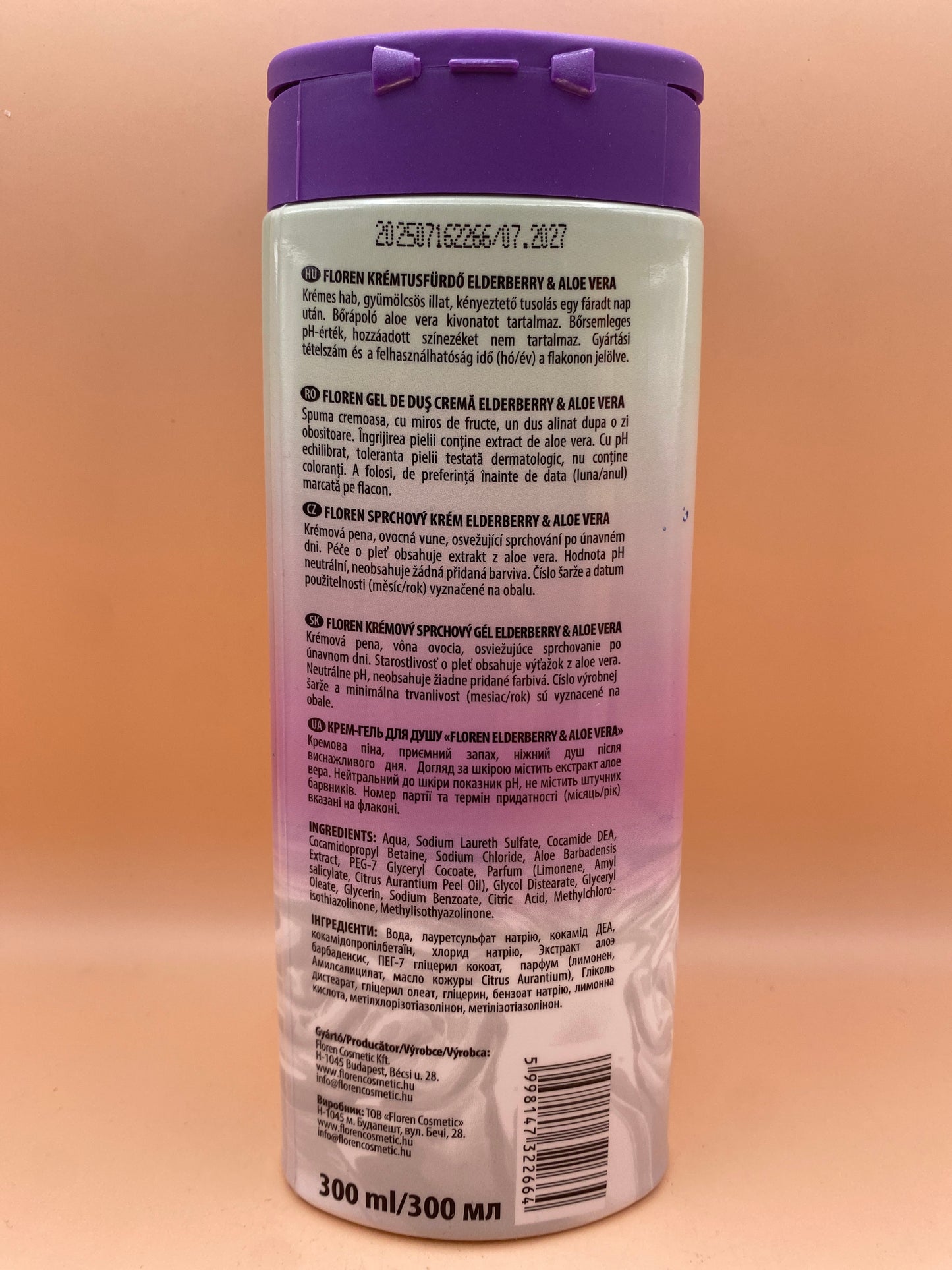 Floren Krémtusfürdő 300 ml Elderberry & Aloe vera