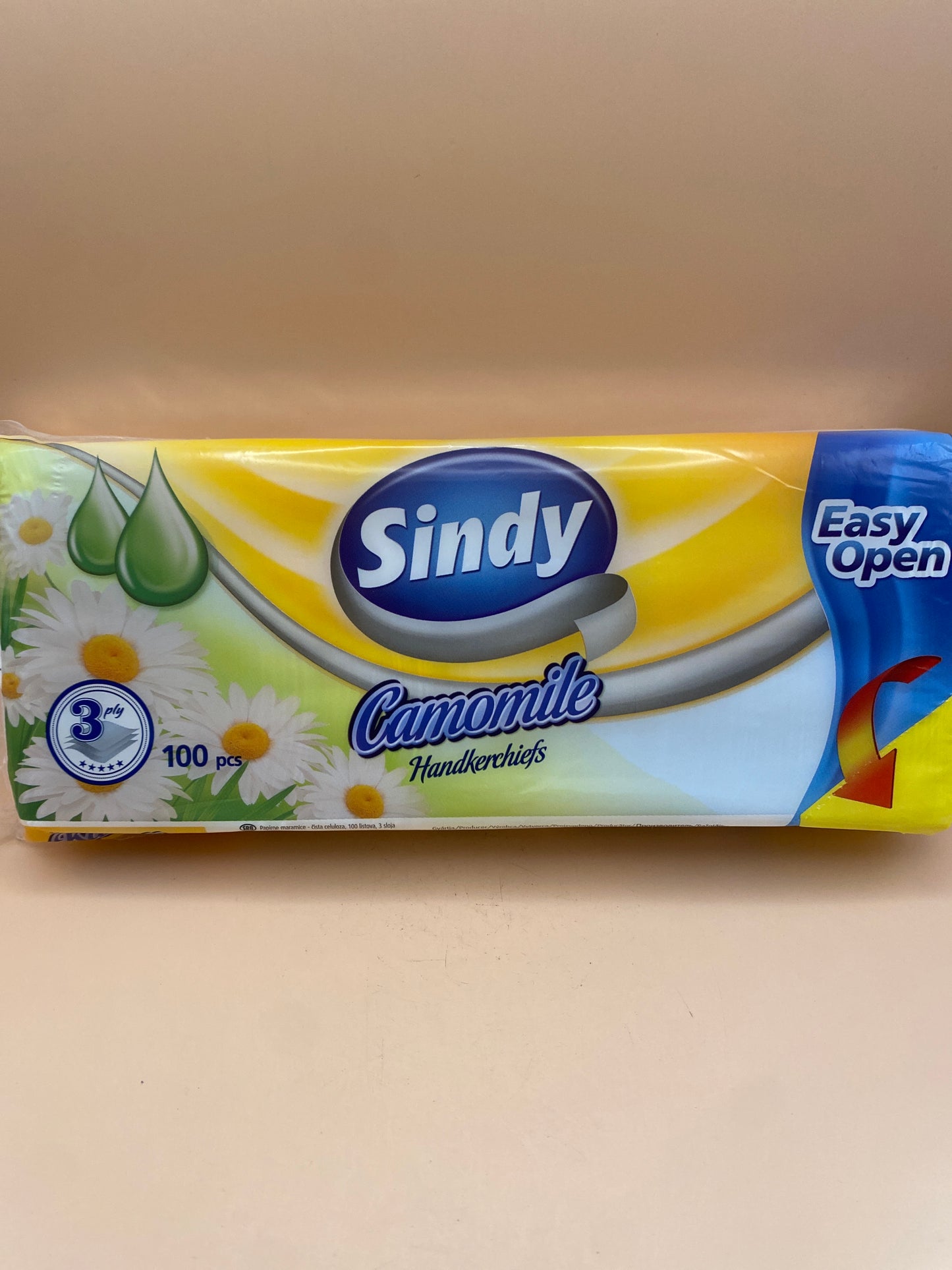 Sindy Camomile Papírzsebkendő 100 darab 3 rétegű