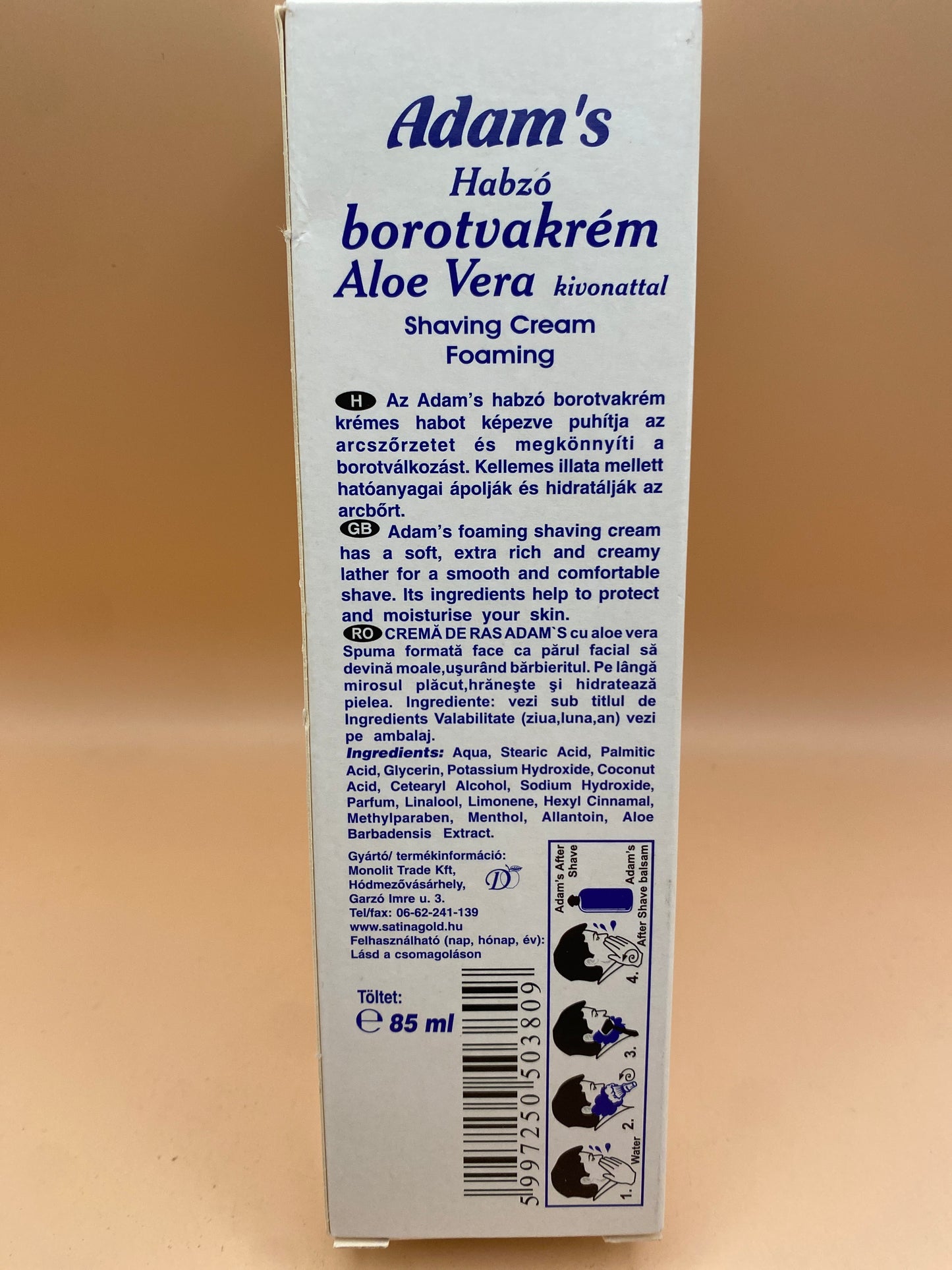 Adams Habzó borotvakrém Aloe Vera kivonattal 85 ml