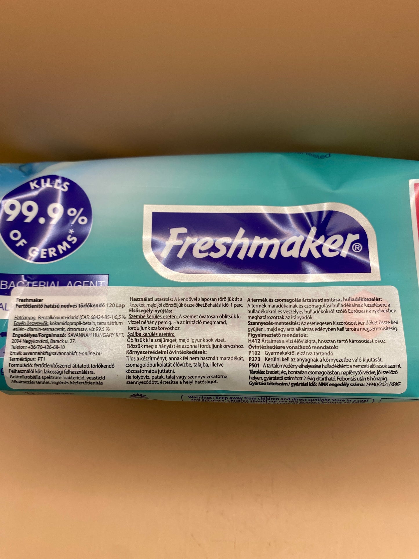 Freshmaker Fertőtlenítő hatású nedves törlőkendő 120 lap Lime illat