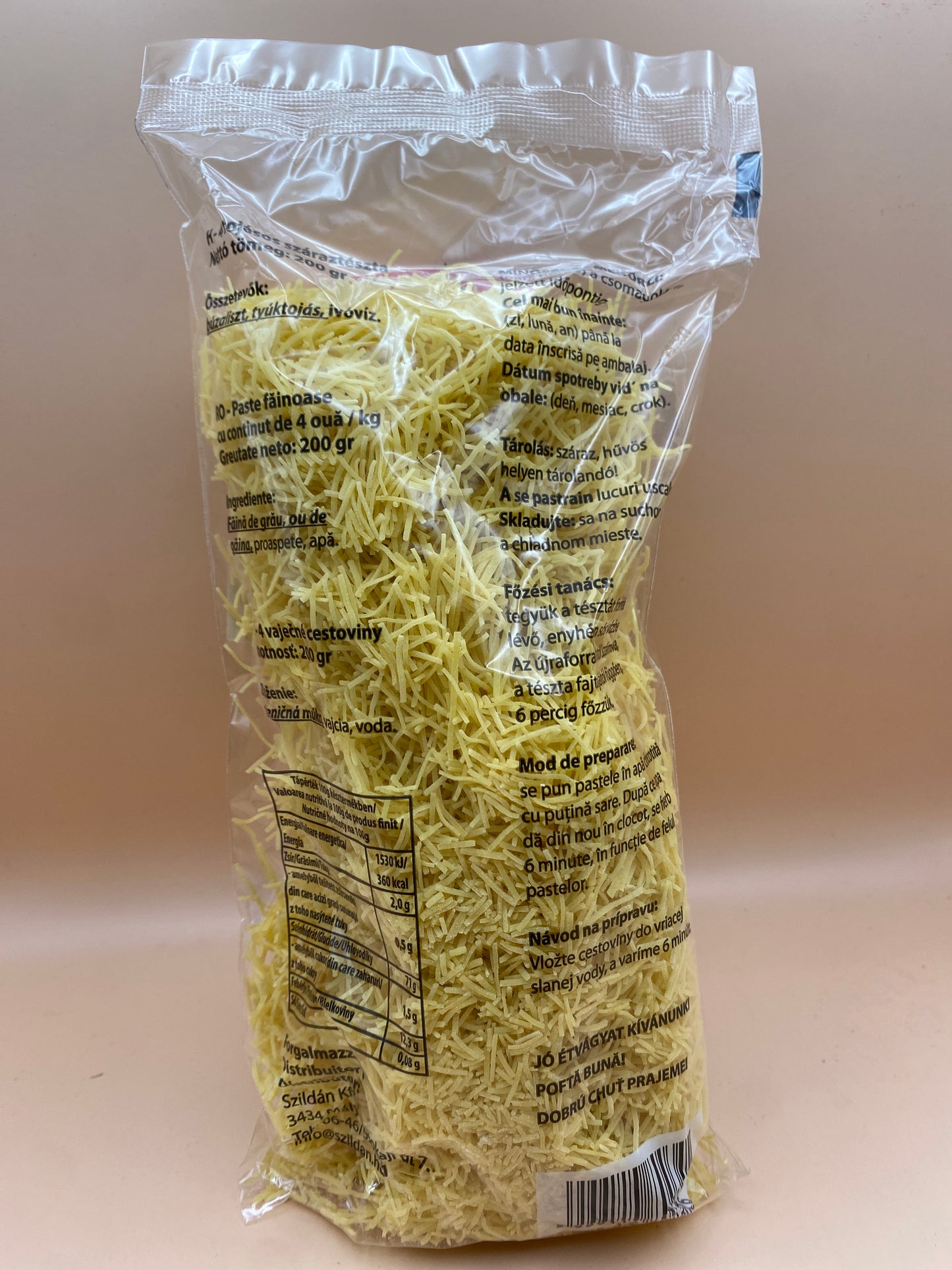 Királyi 4 tojásos száraztészta 200g Cérnametélt