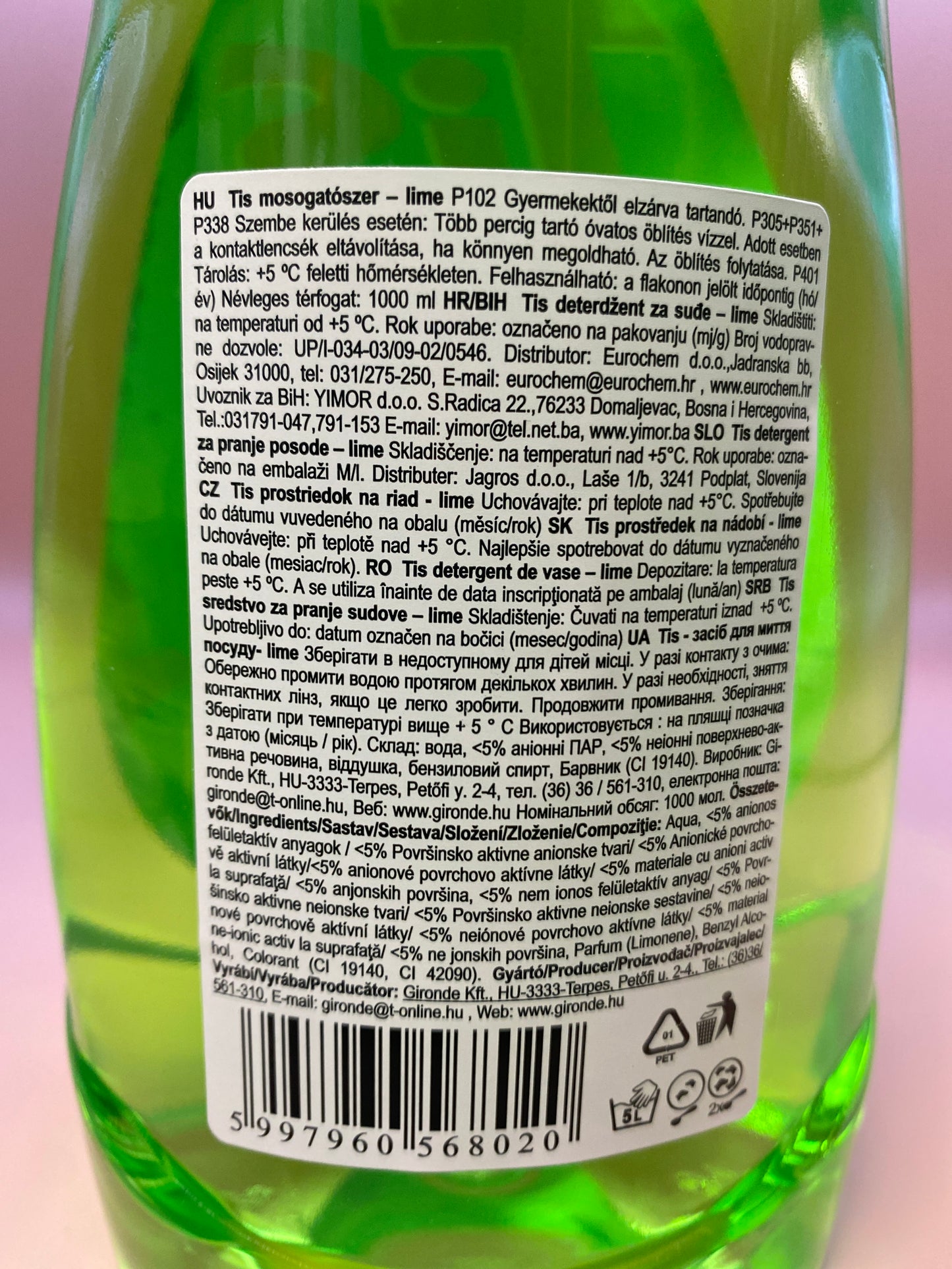 Tis mosogatószer Lime 1 liter