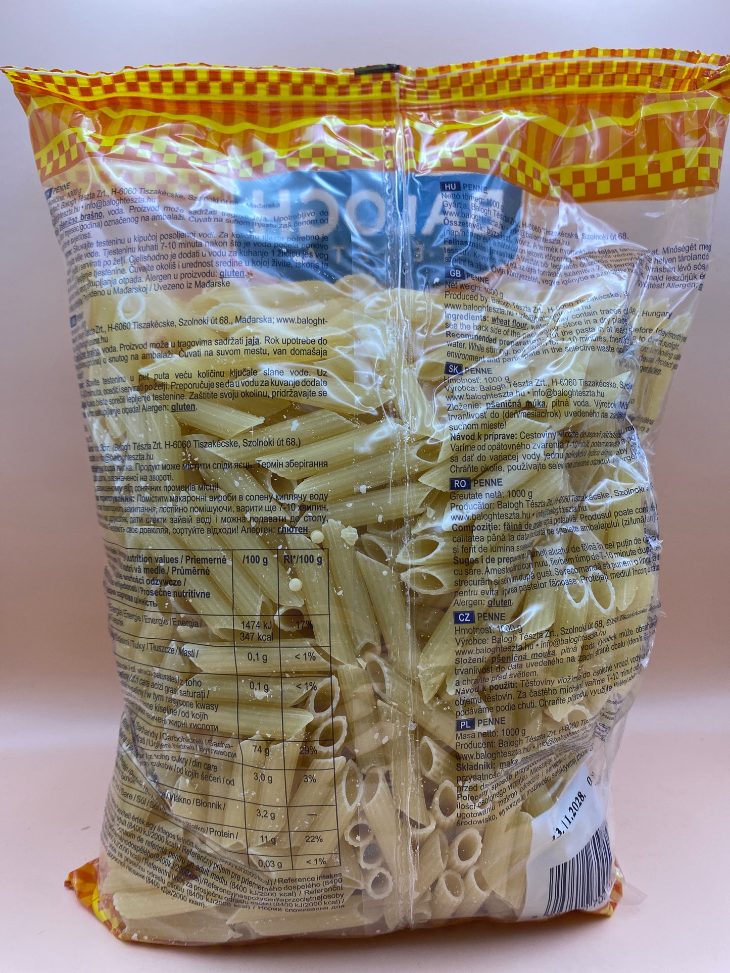 Balogh családi száraztészta 1kg Penne