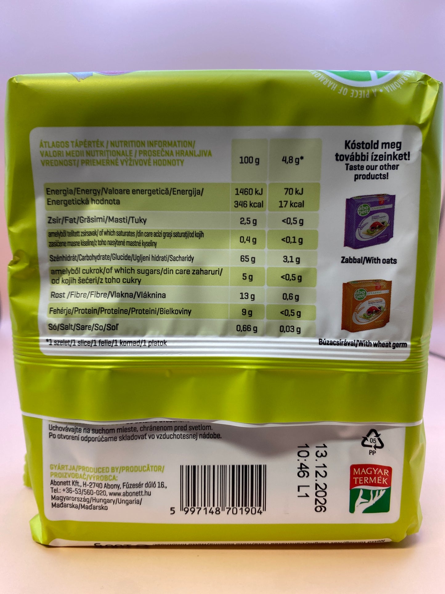 Abonett extrudált kenyér 100g Rozsos