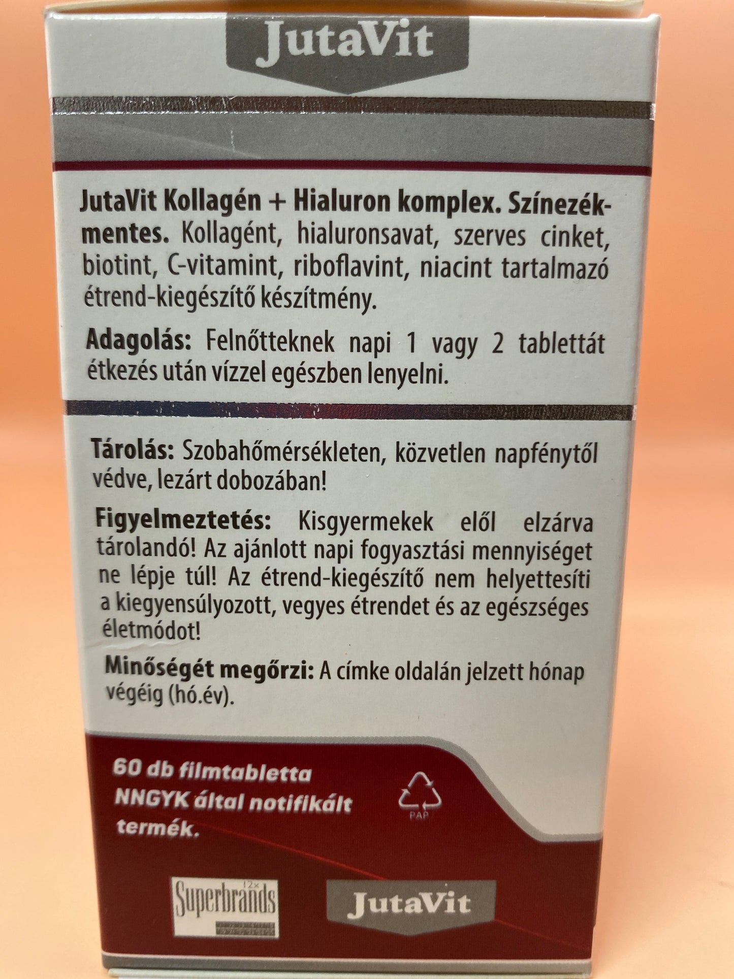 JutaVit Kollagén + Hialuron Komplex 60 darab filmtabletta