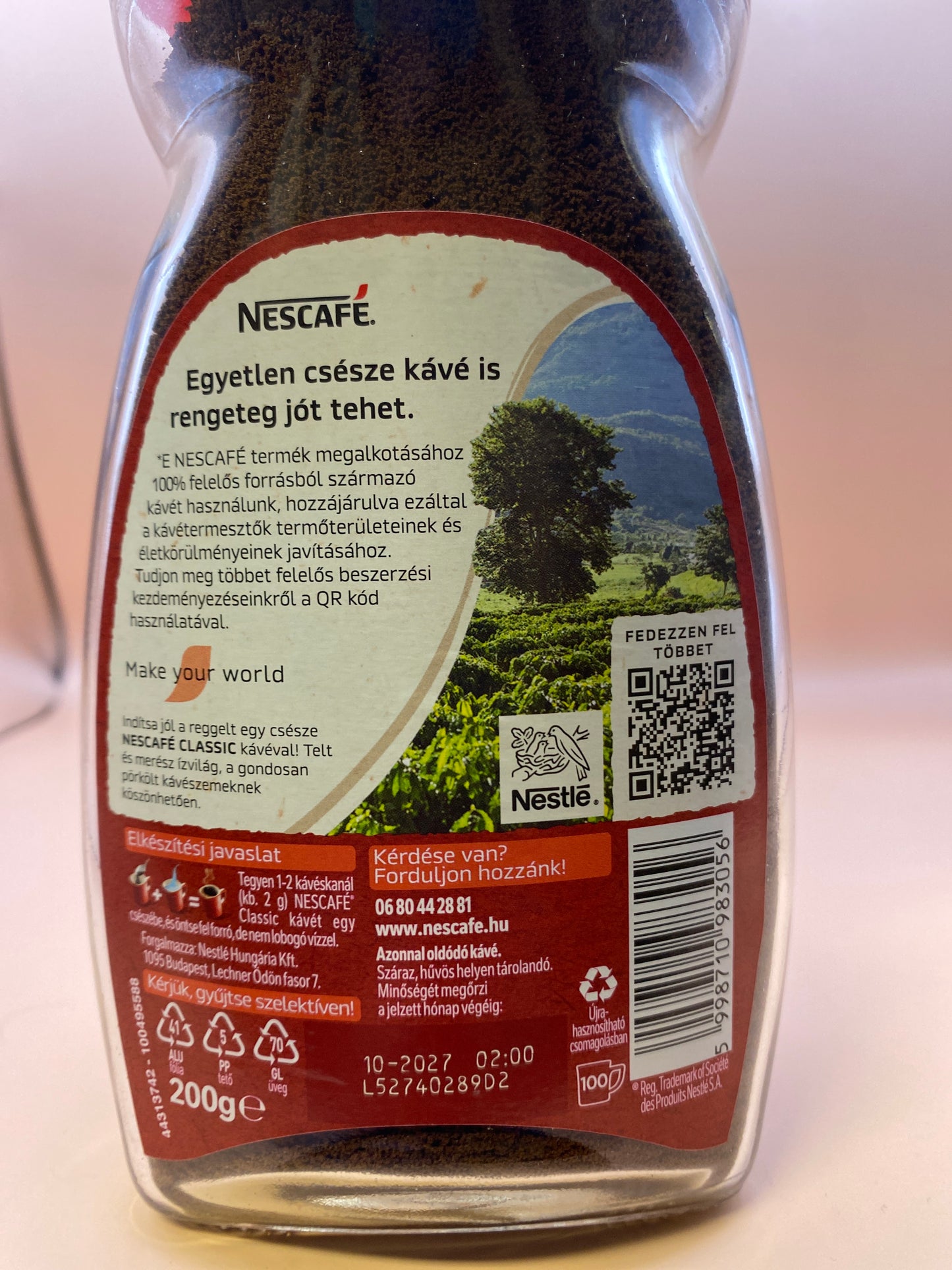 Nescafe Classic instant kávé 200g