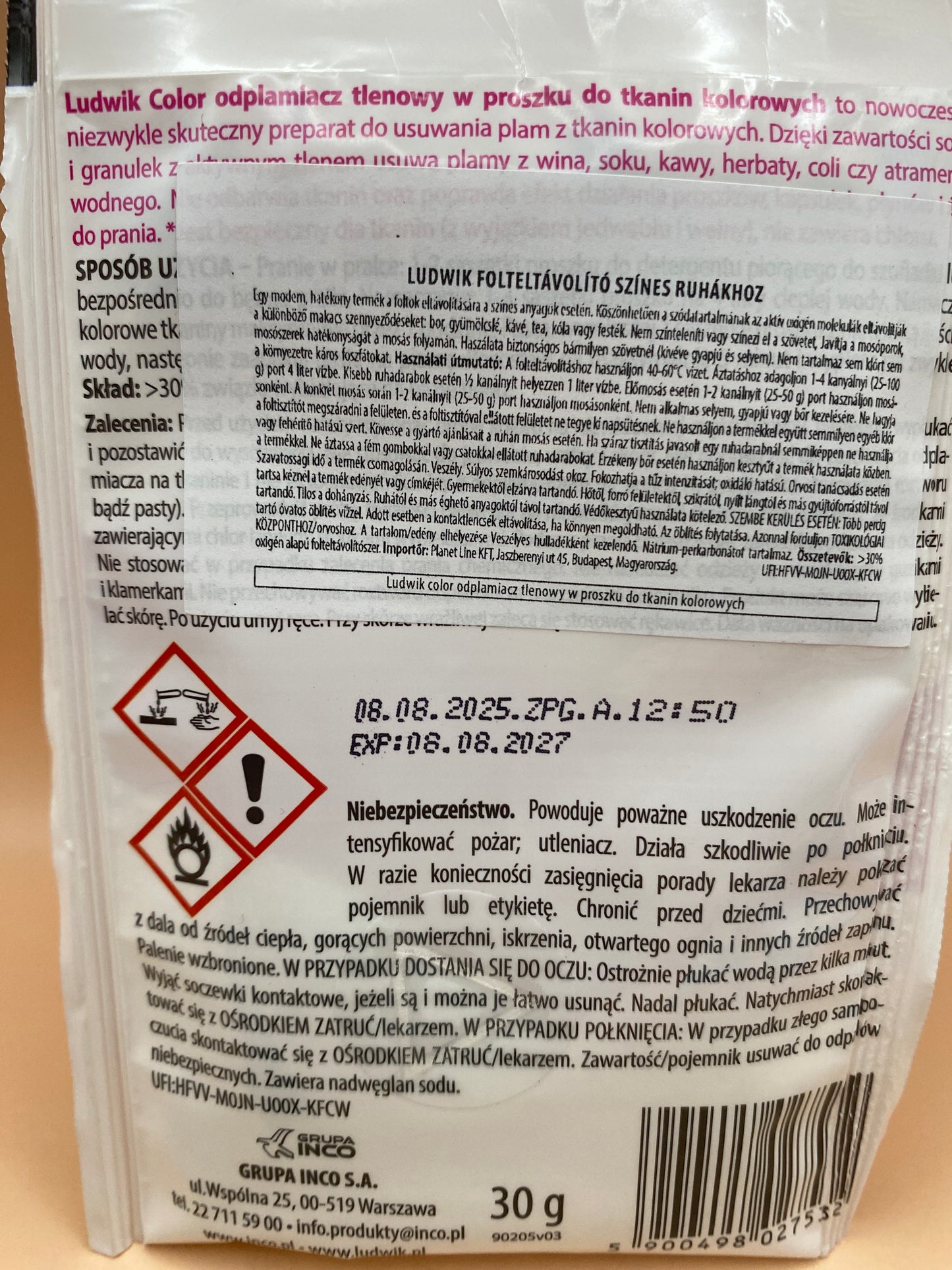 Ludwik Color Folteltávolító színes ruhákhoz 30 g