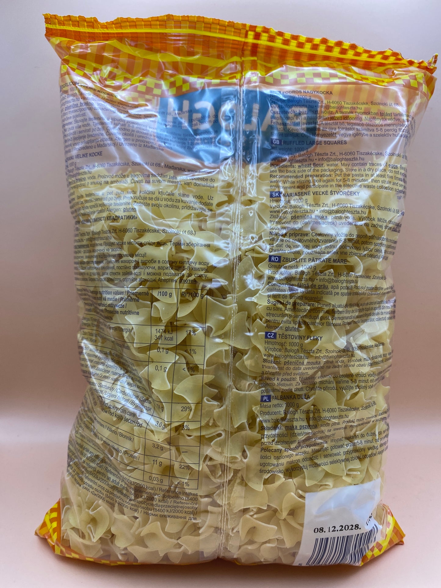 Balogh családi száraztészta 1 kg Fodros nagykocka