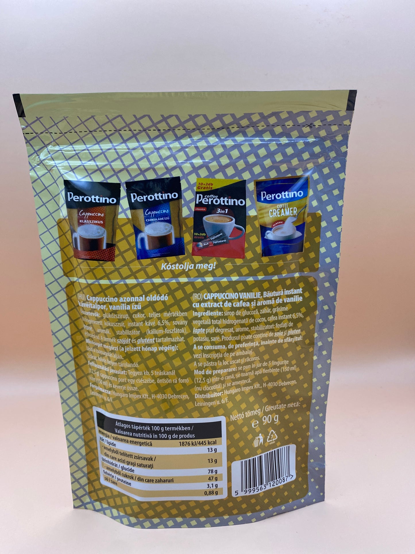 Perottino cappuccino azonnal oldódó kávéitalpor, vanília ízű 90g