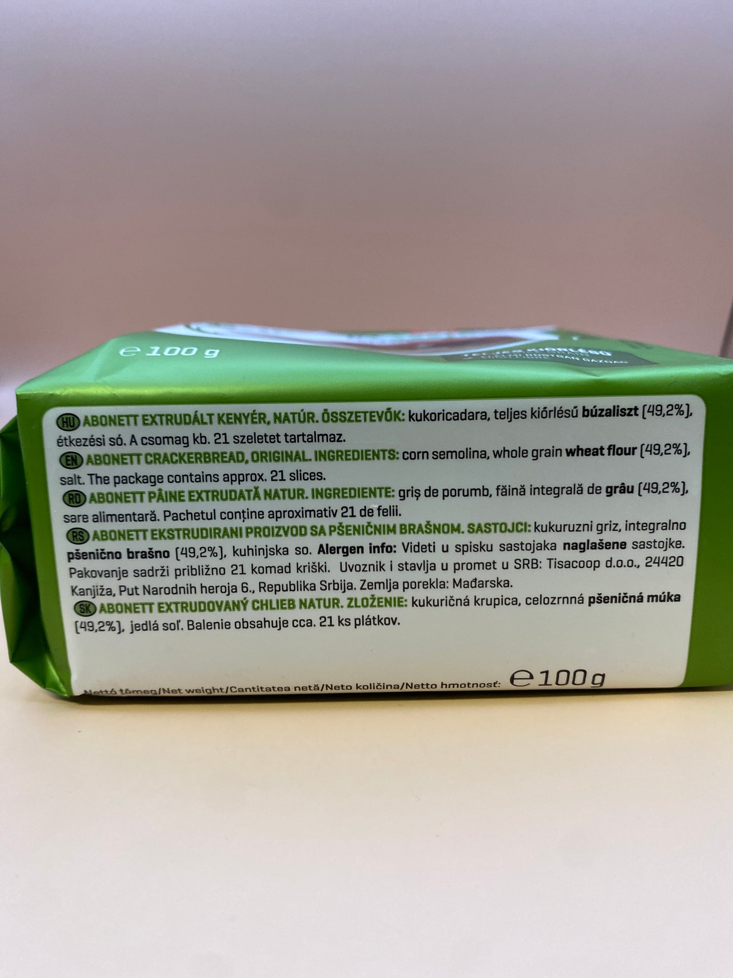 Abonett extrudált kenyér 100g Natúr