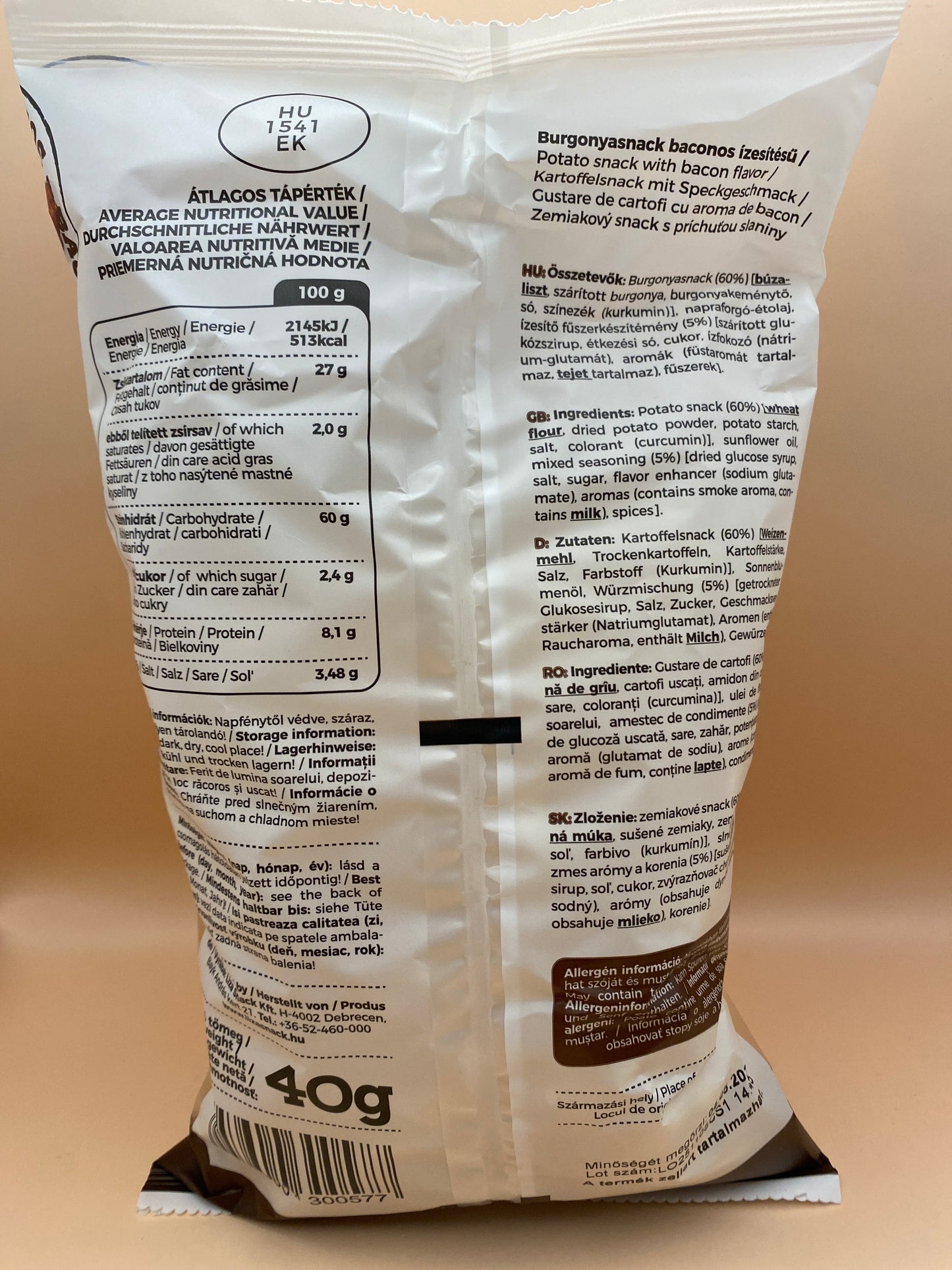 Liza snack Szekérkerék baconos ízű burgonyasnack 40g