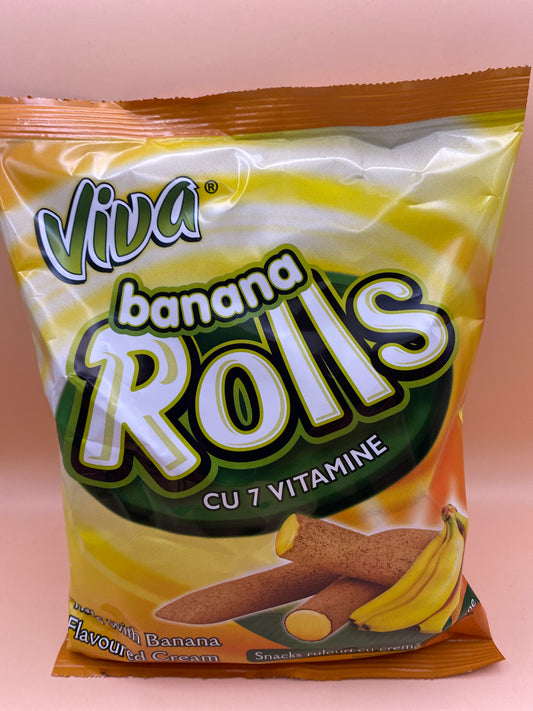 Viva Banana Rolls banános ízű krémmel töltött gabonarudacska 100g