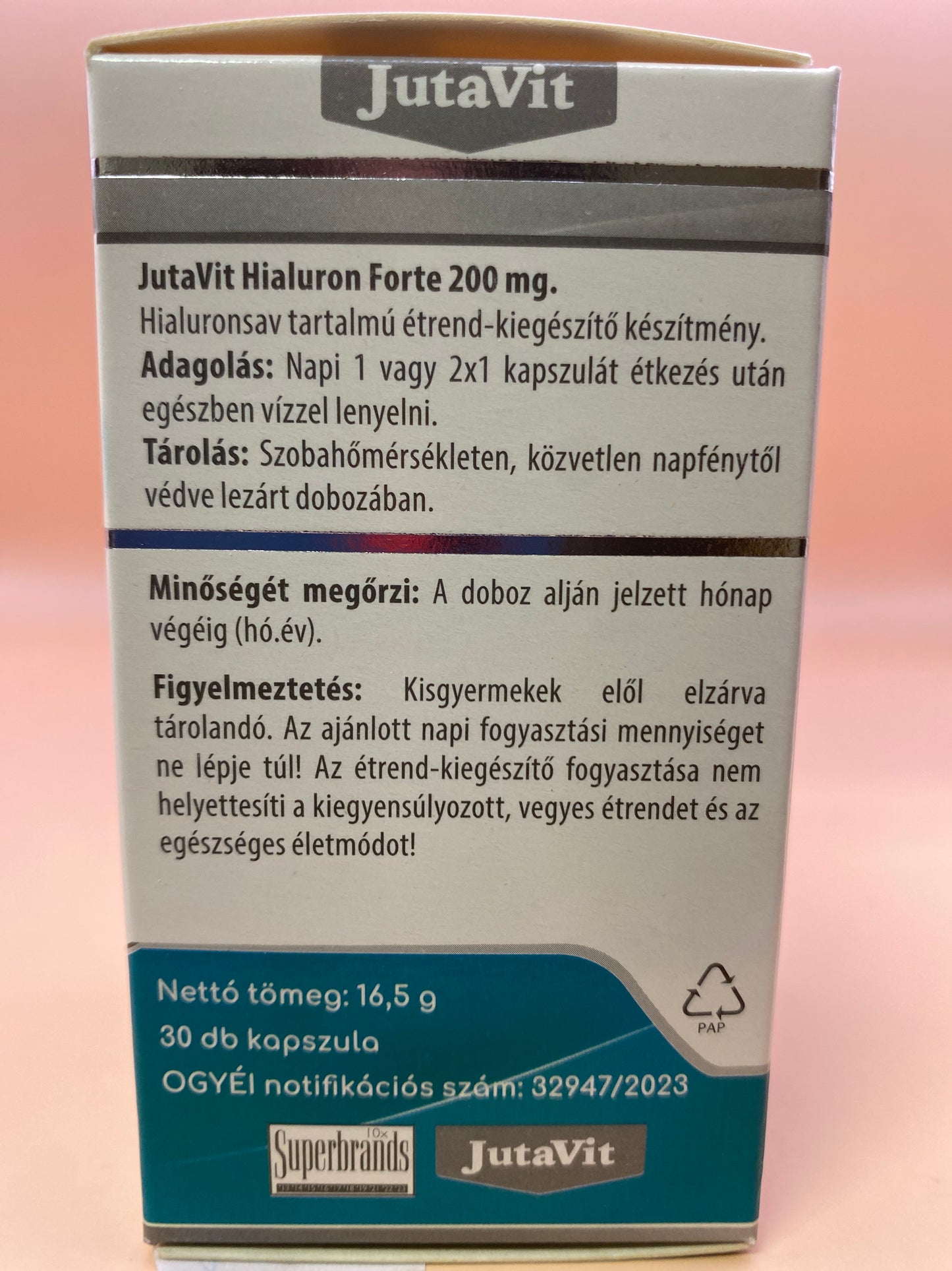 JutaVit Hialuron Forte 200 mg 30 darab kapszula