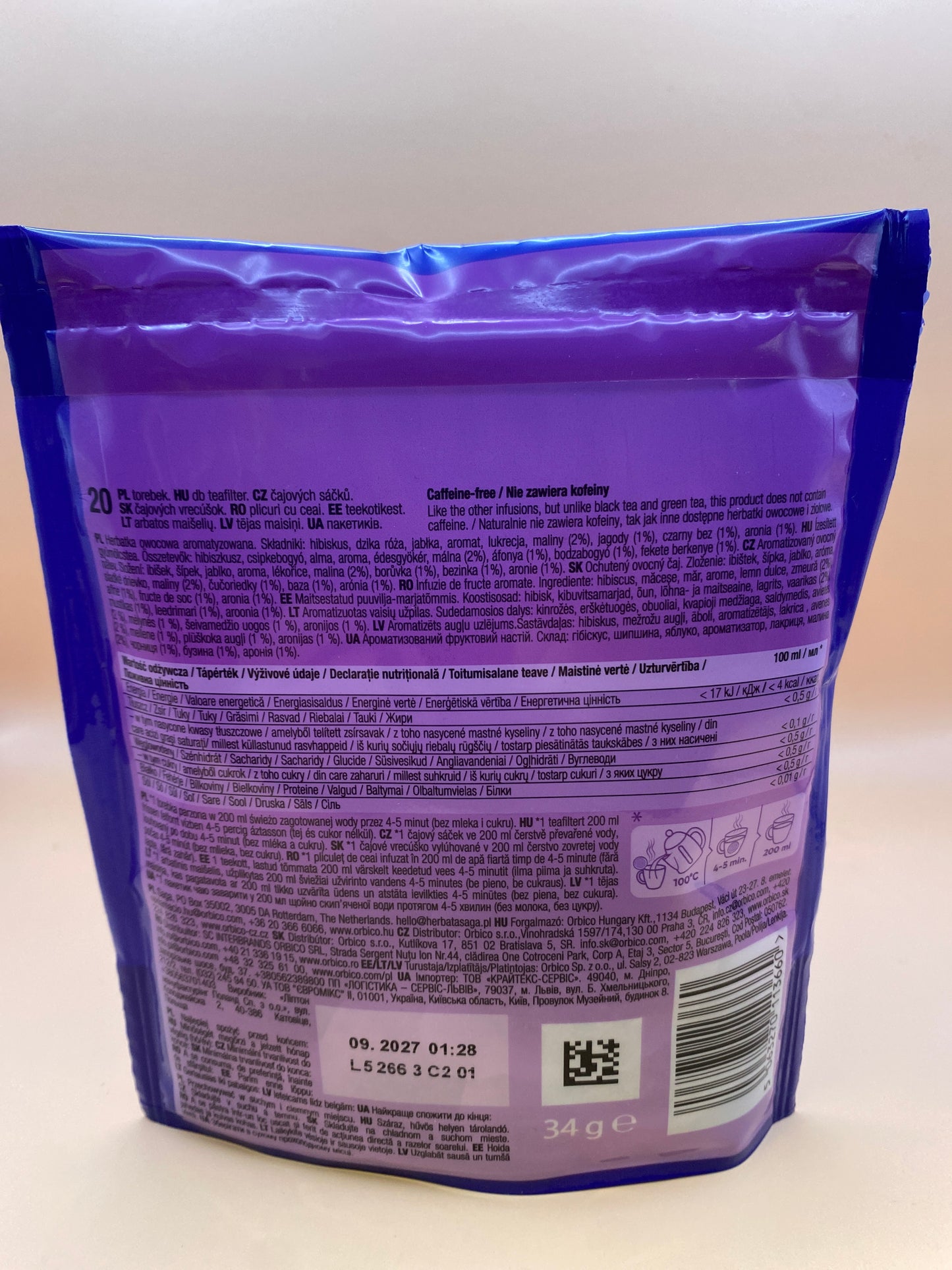 Saga filteres tea vegyesgyümölcs ízű 34g