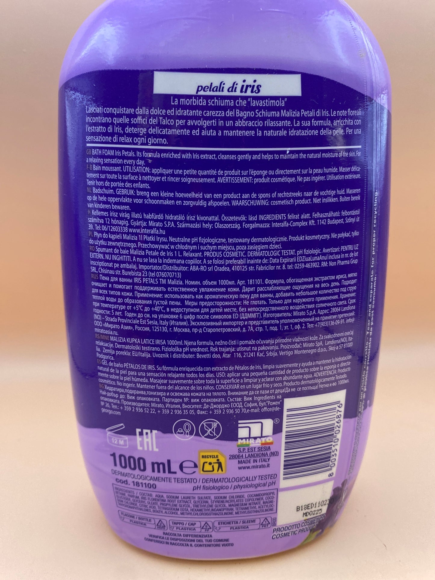 Malizia Habfürdő 1 liter                    Irisz kivonattal