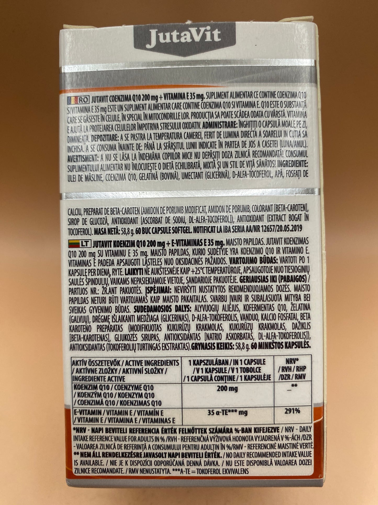 JutaVit Coenzyme Q10 200mg + vitamin E 35mg 60 darab lágyzselatin kapszula