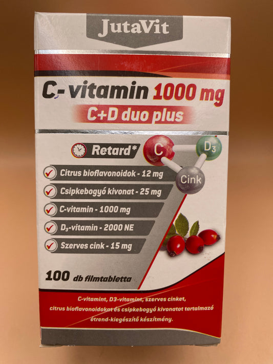 JutaVit C-vitamin 1000mg C+D duó plus Retard 100 darab filmtabletta