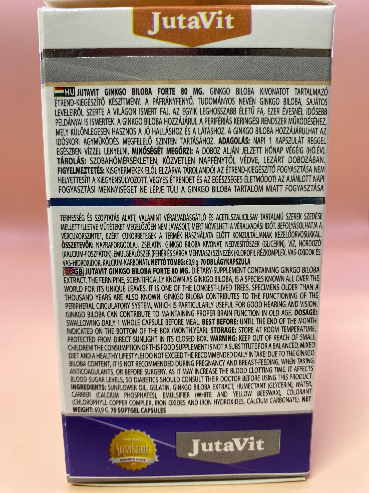 JutaVit Ginko Biloba Forte 80mg 70 darab lágyzselatin kapszula