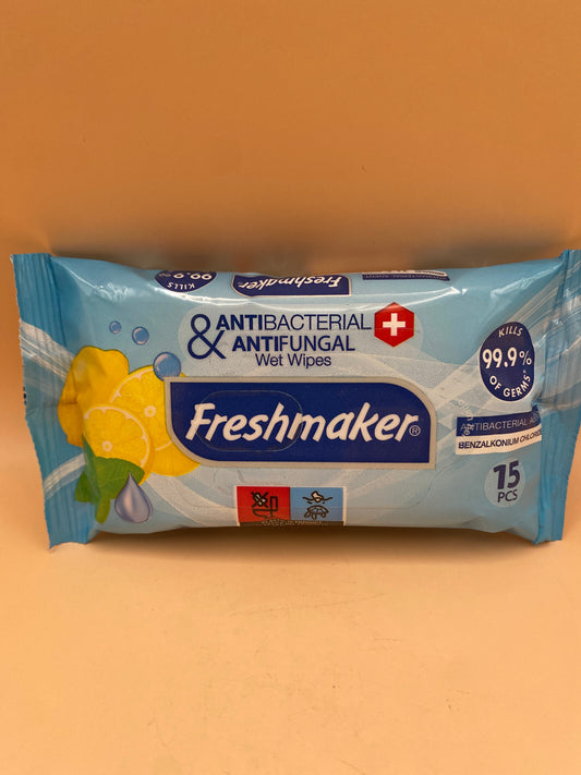 Freshmaker Fertőtlenítő hatású illatosított nedves törlőkendő 15 lap