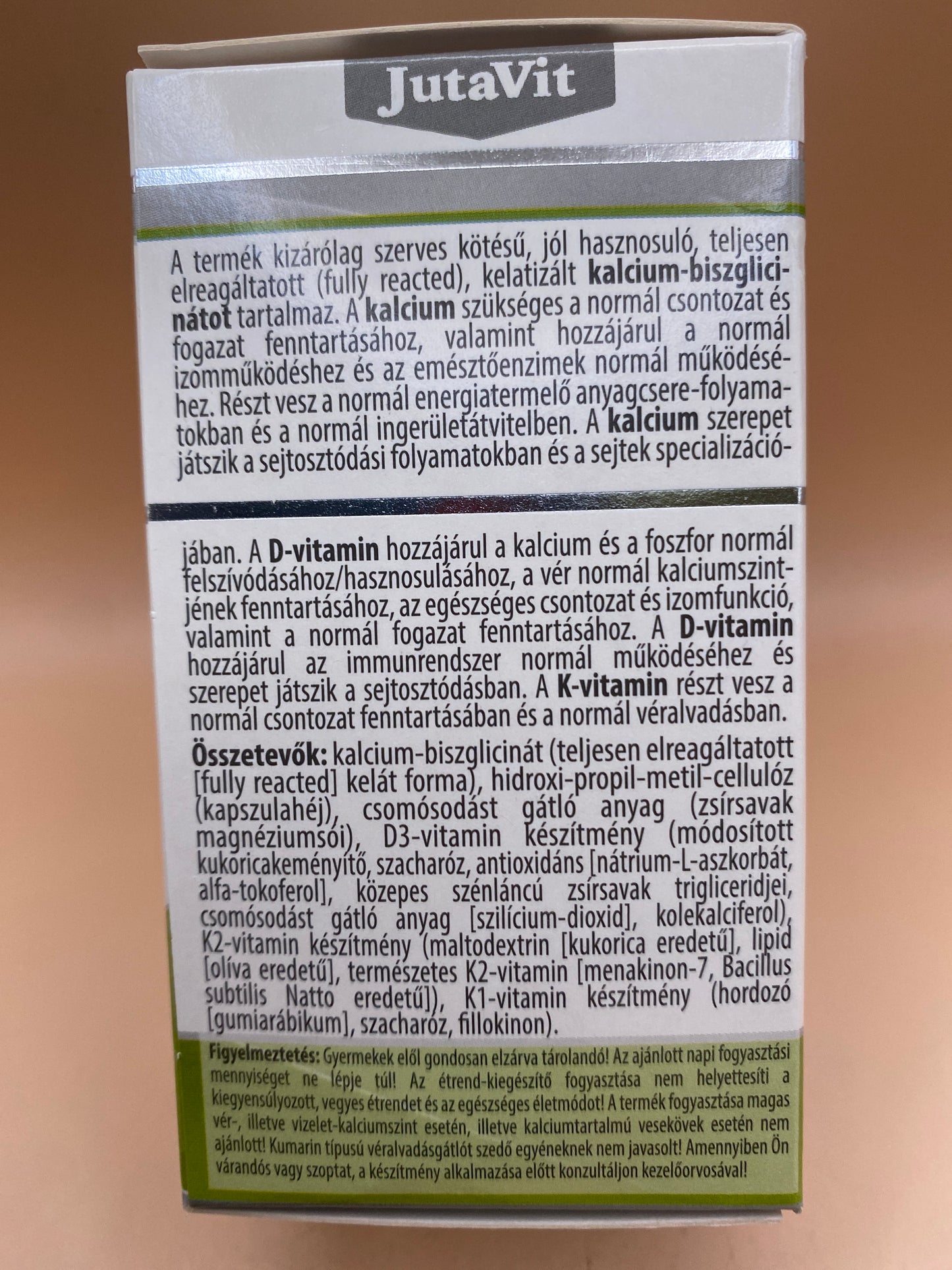 JutaVit Kalcium Biszglicinát Reacted + D3+K2+K1-vitamin 60 darab kapszula